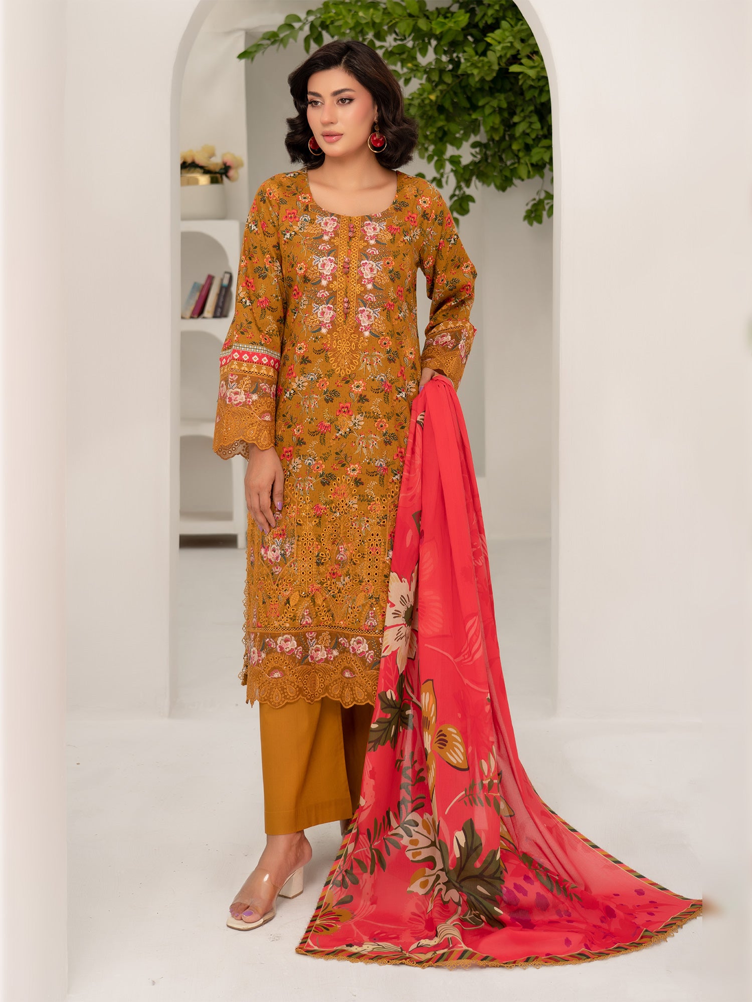 Munira Embroidered Lawn Suit (Vol.47 - D03) - Mustard