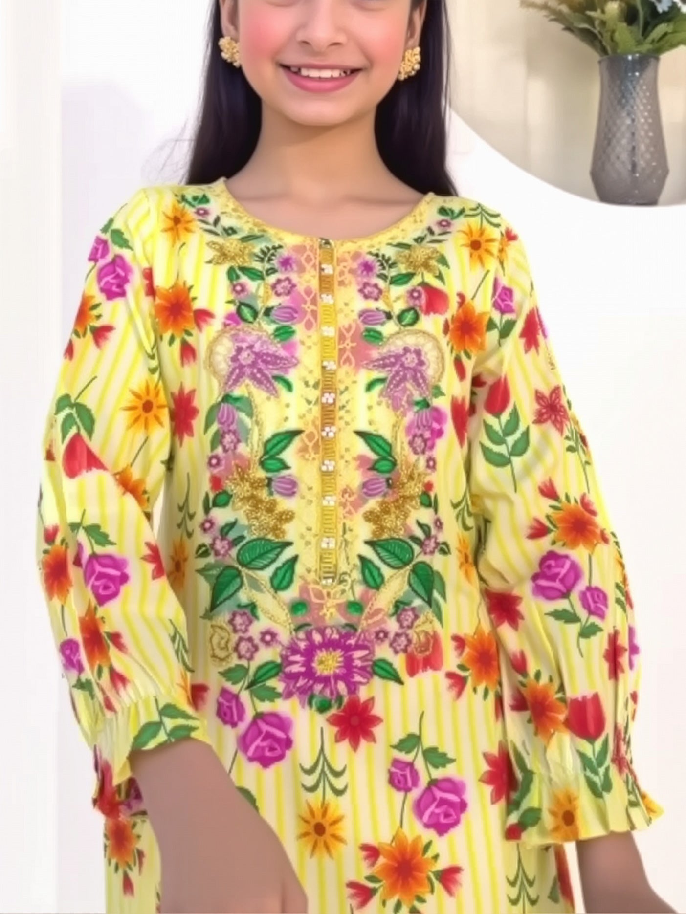 Kids Semi-Formal Lawn 2-Piece Suit - Yellow