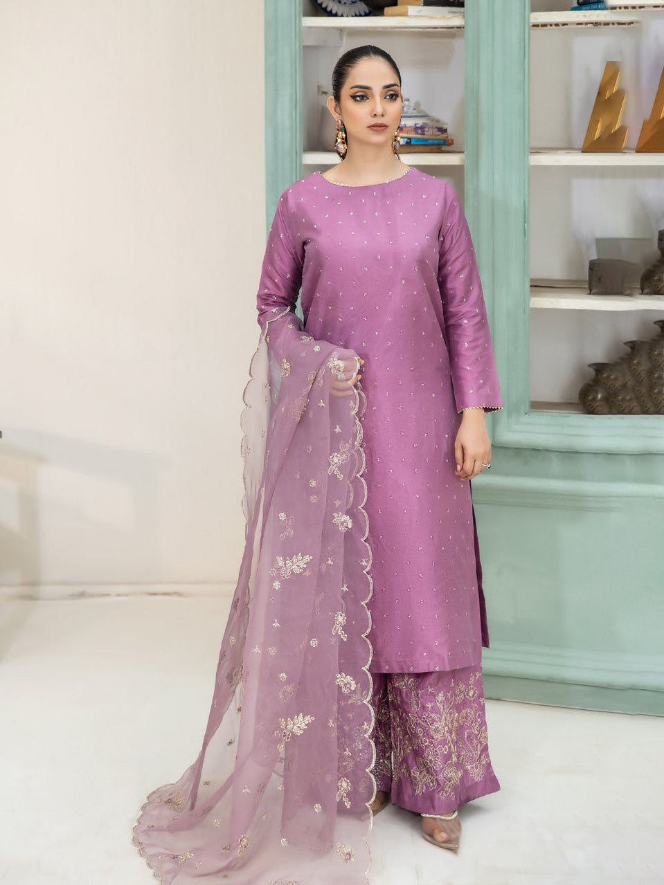 Lilac Blush Kattan Silk 3-Piece Suit