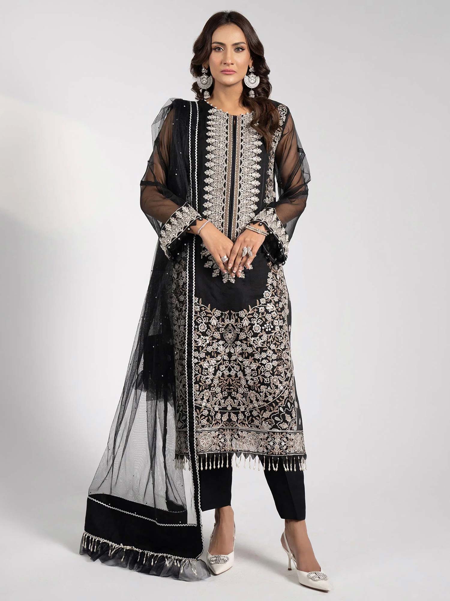 Sha Posh Embroidered 3-Piece Suit - Black