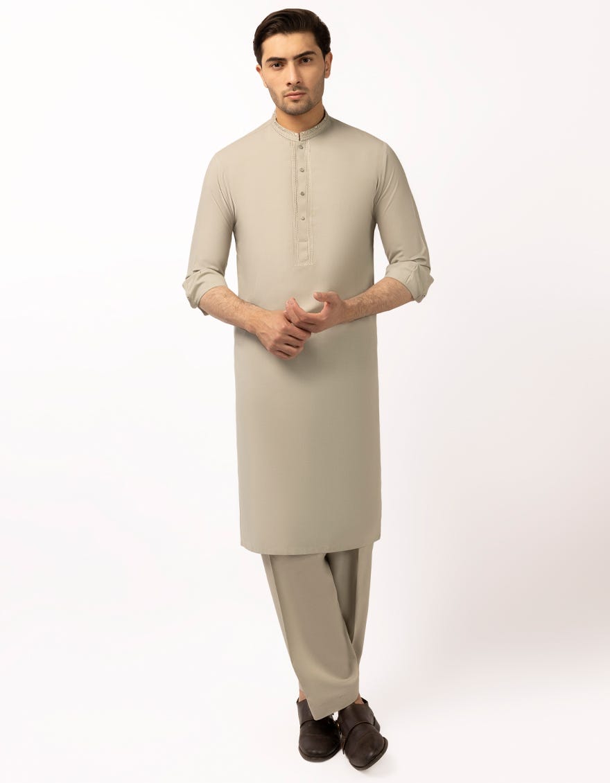 J. Mens Pistachio Semi-Formal Kameez Shalwar