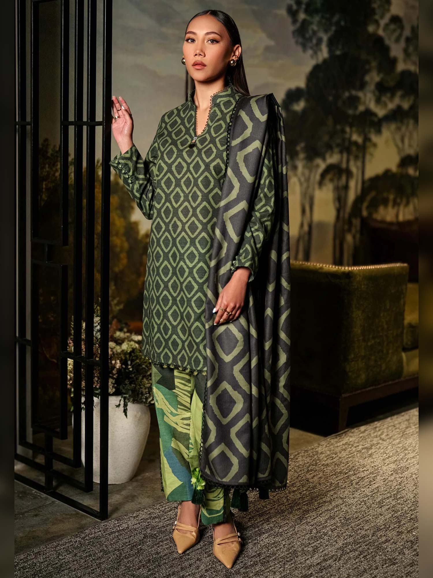 Maria.B Unstitched M.Basics Khaddar Suit (506-A) - Green