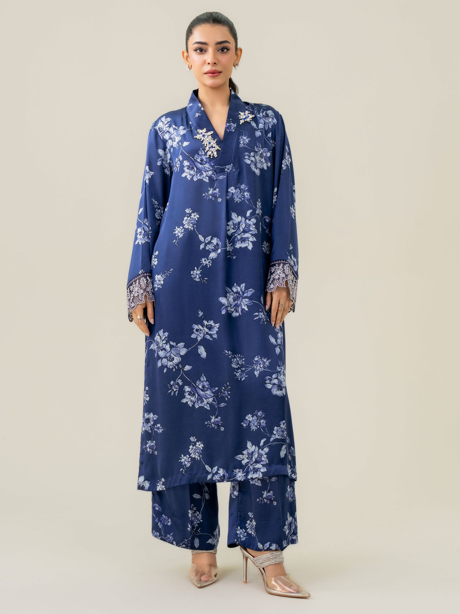 Limelight Blue Silk 2-Piece Suit (A0024ST)