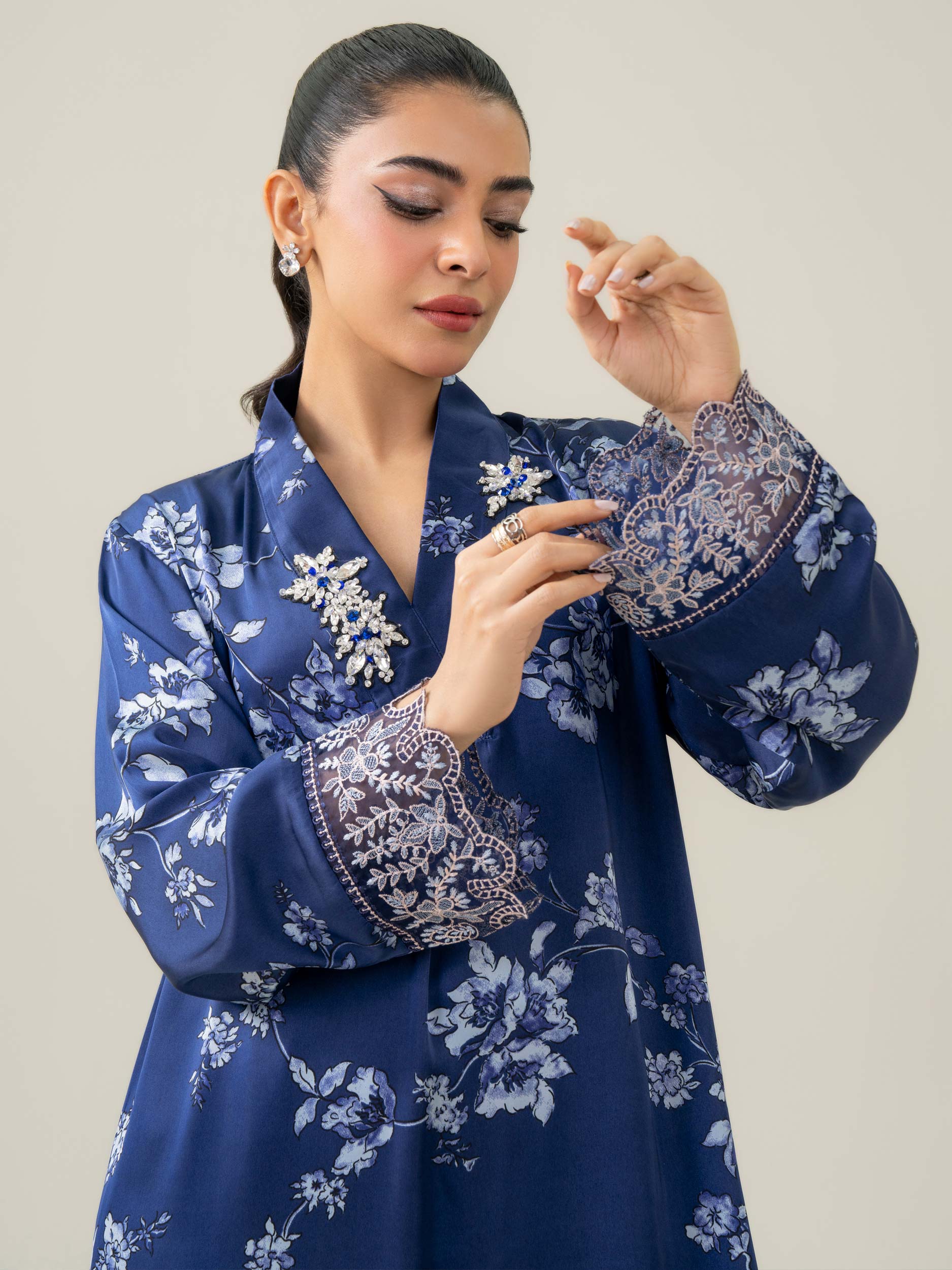 Limelight Blue Silk 2-Piece Suit (A0024ST)