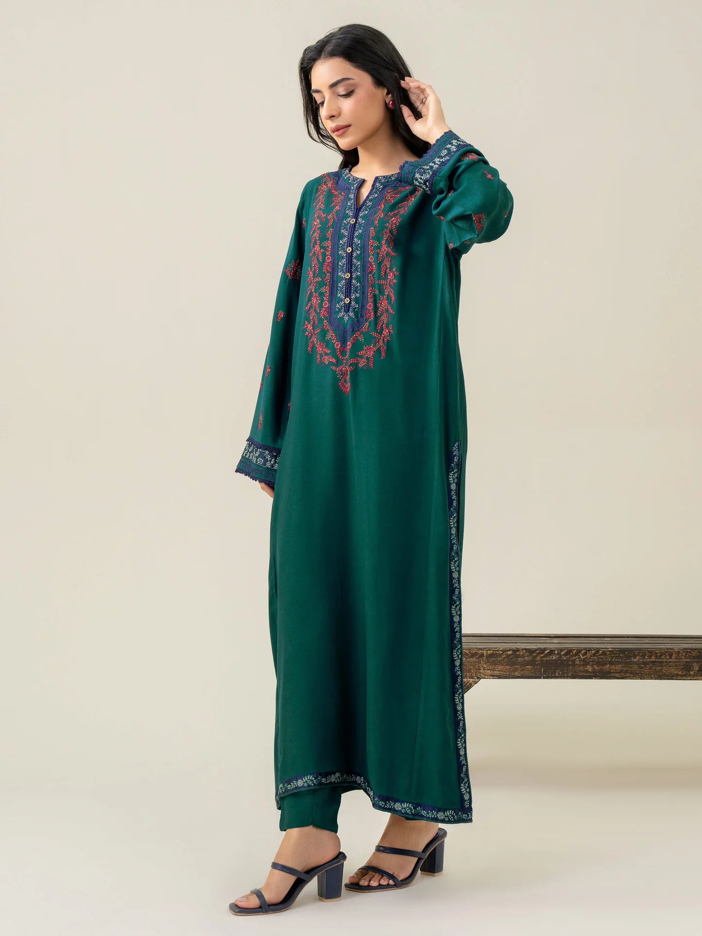 Limelight Green Marina Embroidered 2-Piece Suit (A0507ST) MOMINA - Designer Outfit Collection Limelight Green Marina Embroidered 2-Piece Suit (A0507ST) MOMINA - Designer Outfit Collection