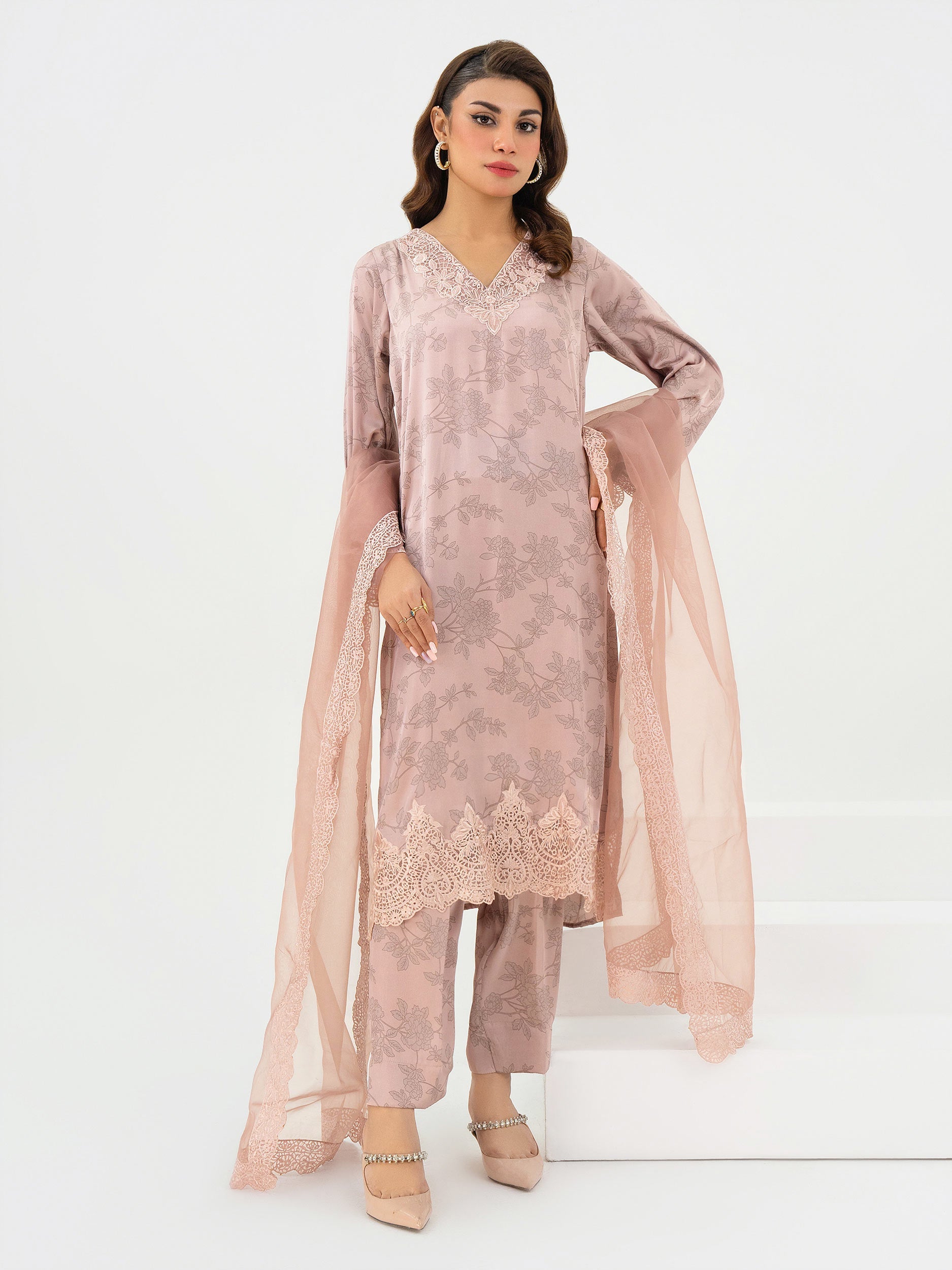 Limelight Pink Silk 3-Piece Suit (A0620SU)