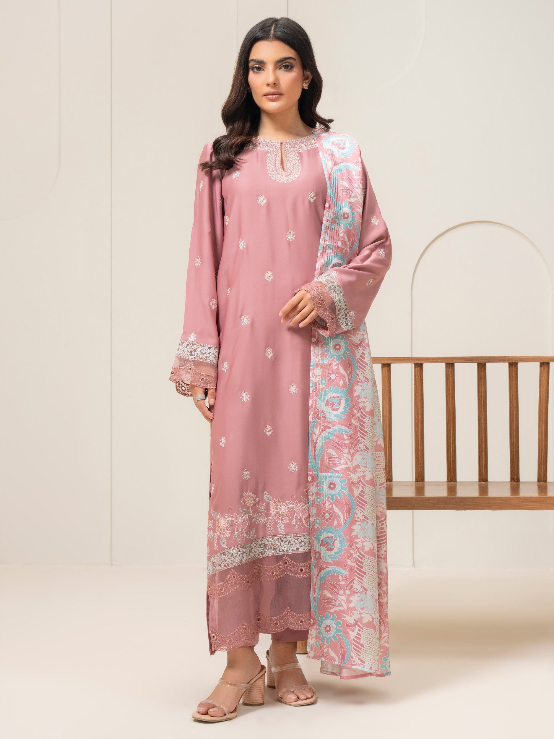Limelight Pink Silk 3-Piece Suit (A0721SU)