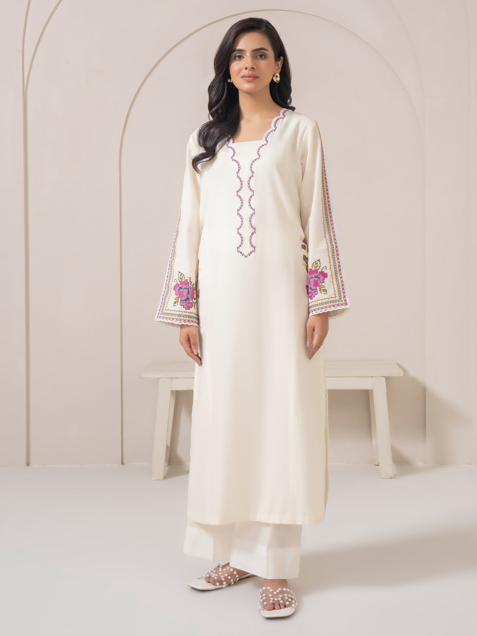 Limelight Lemon Lawn Embroidered Shirt (A1477SH)