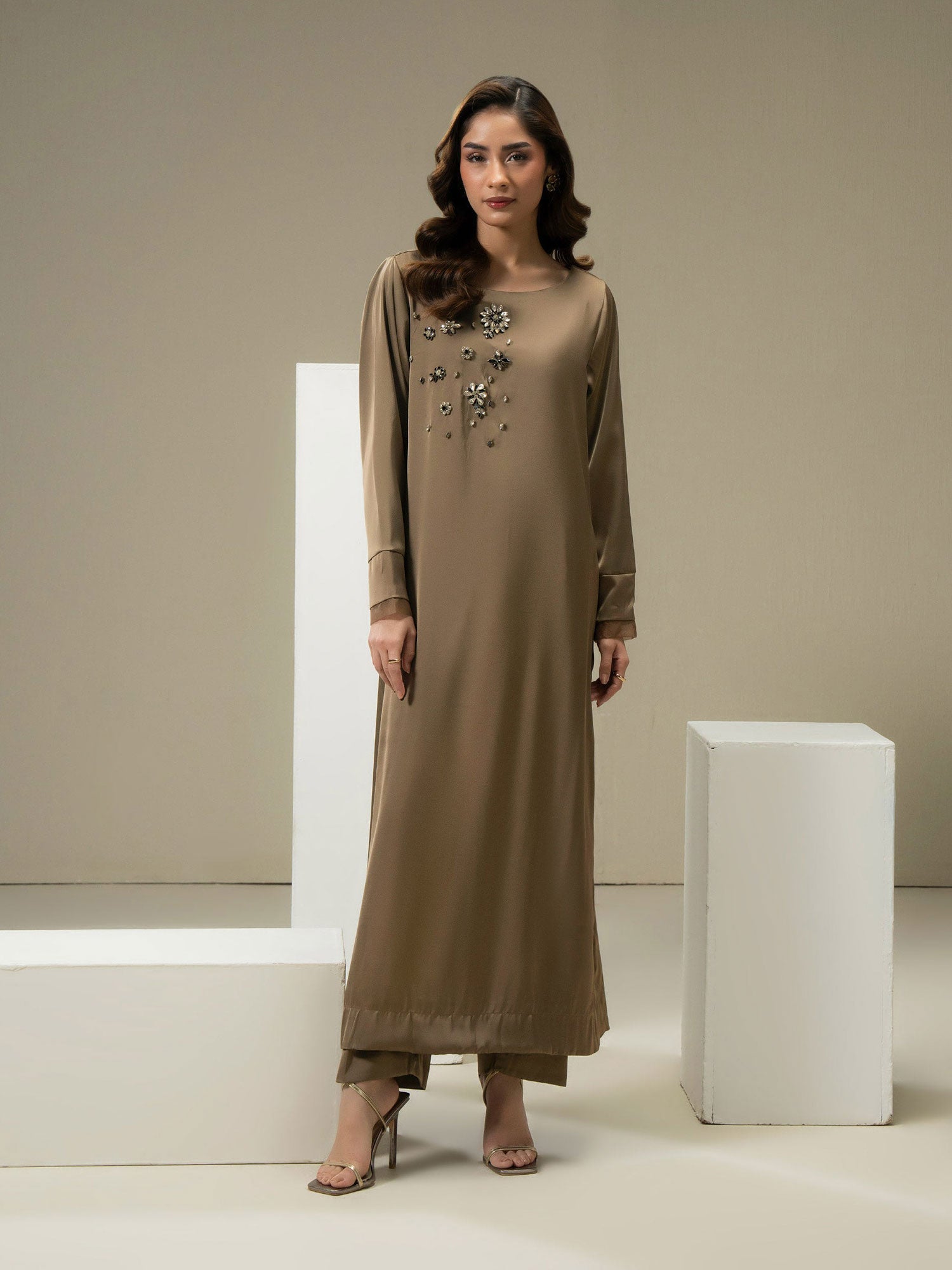 Limelight Brown Silk 2-Piece Suit (A3315ST)