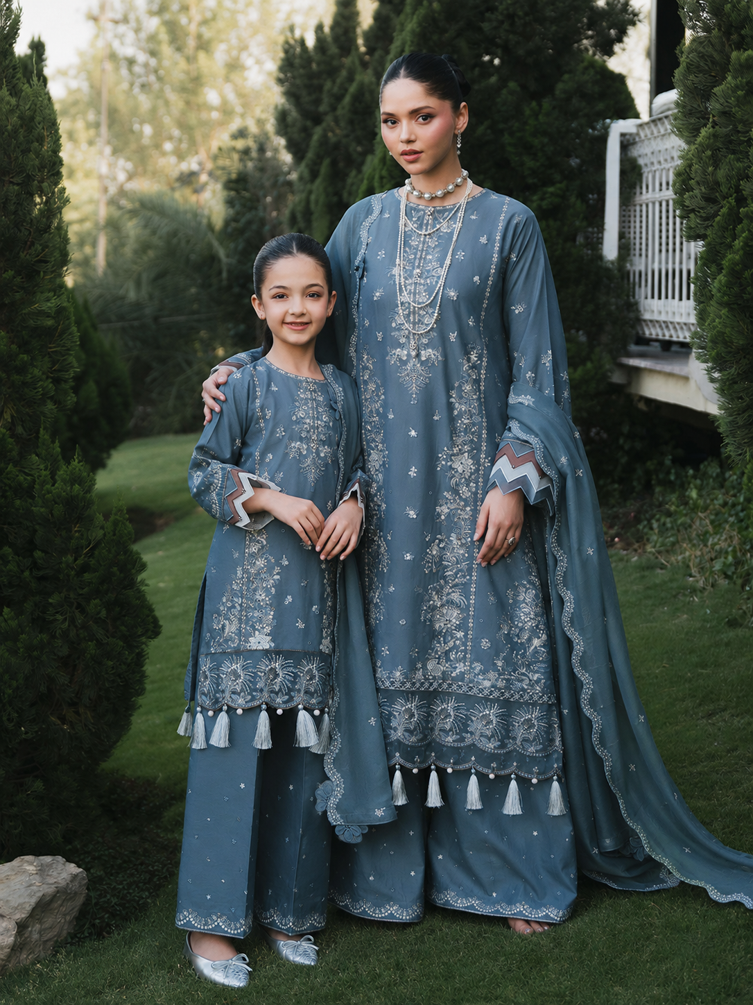 Ally's "Lilly" Mother & Daughter Luxury Festive Suit (AL-1181)