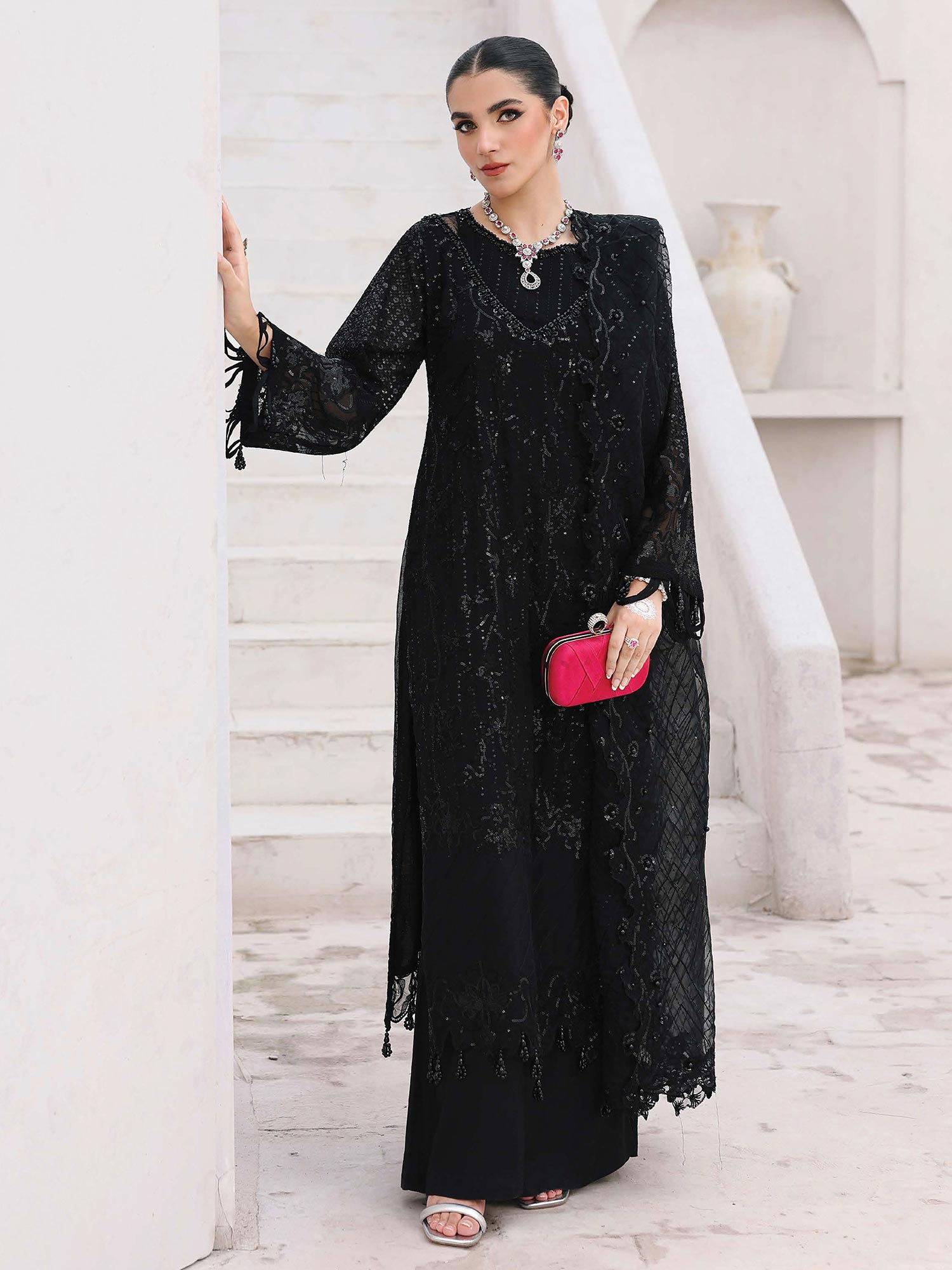 Ally's Black Chiffon Suit (AL-4242)