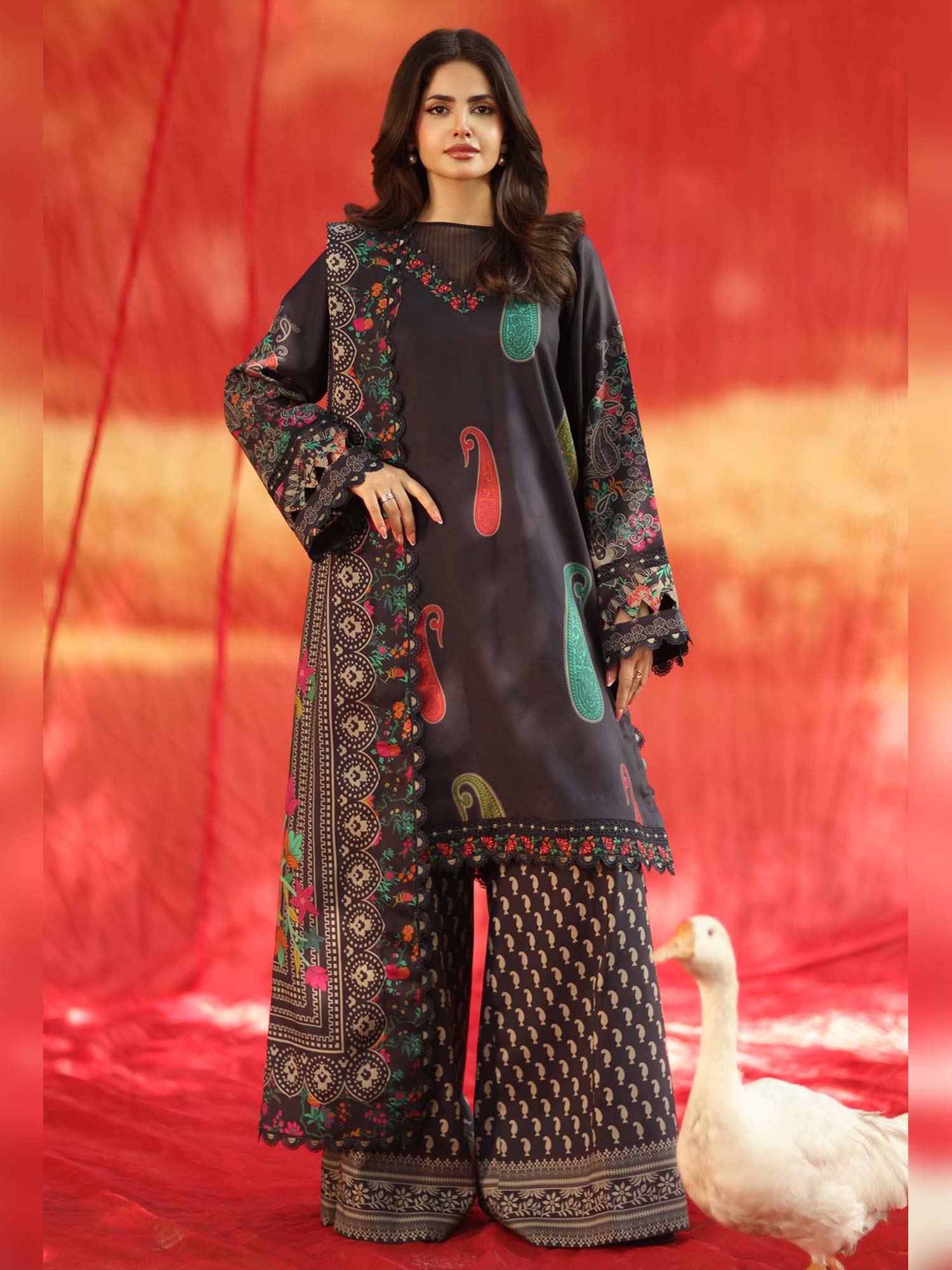 Charizma "Aniq" Unstitched Embroidered Linen 3-Piece Suit (ANW6-10)