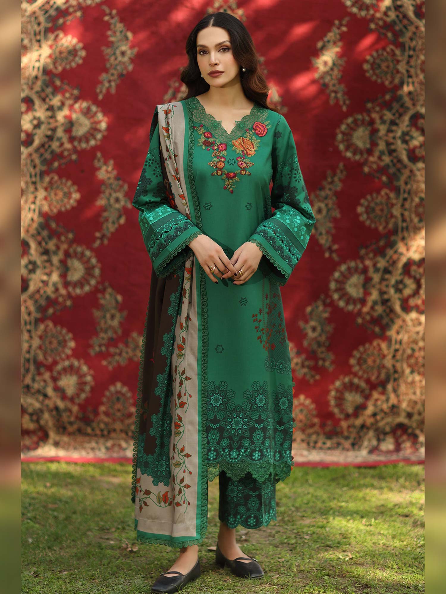 Charizma "Aniq" Unstitched Embroidered Linen 3-Piece Suit (ANW6-14)