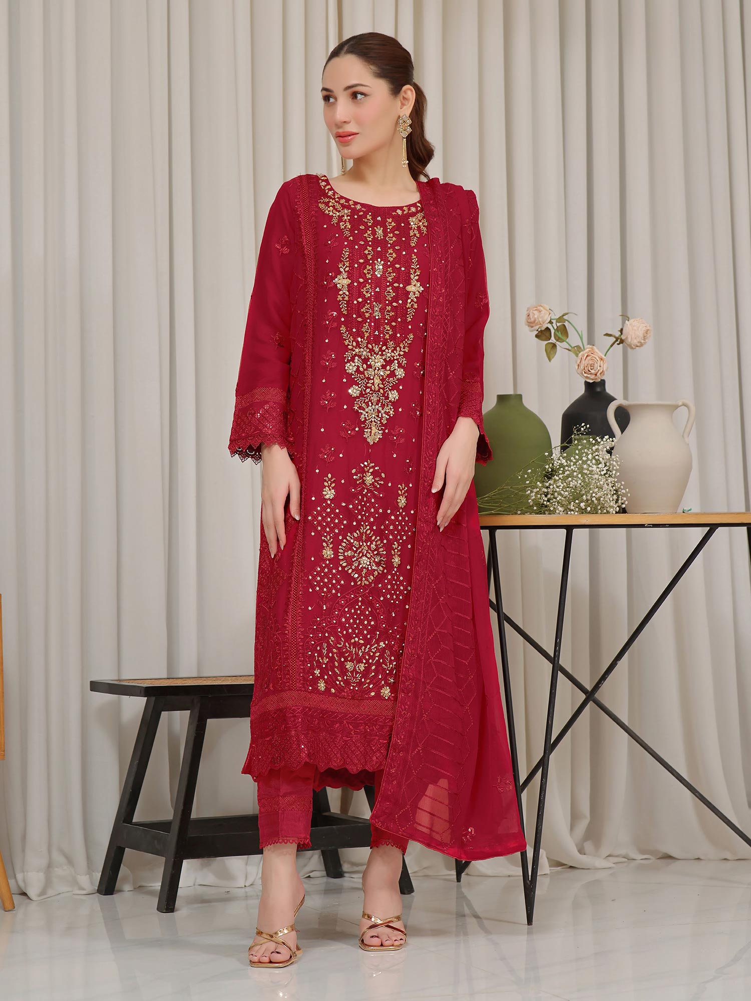 Wardah Uzair "Baag-e-Bahar" Luxury Embroidered Chiffon Suit - Baaran