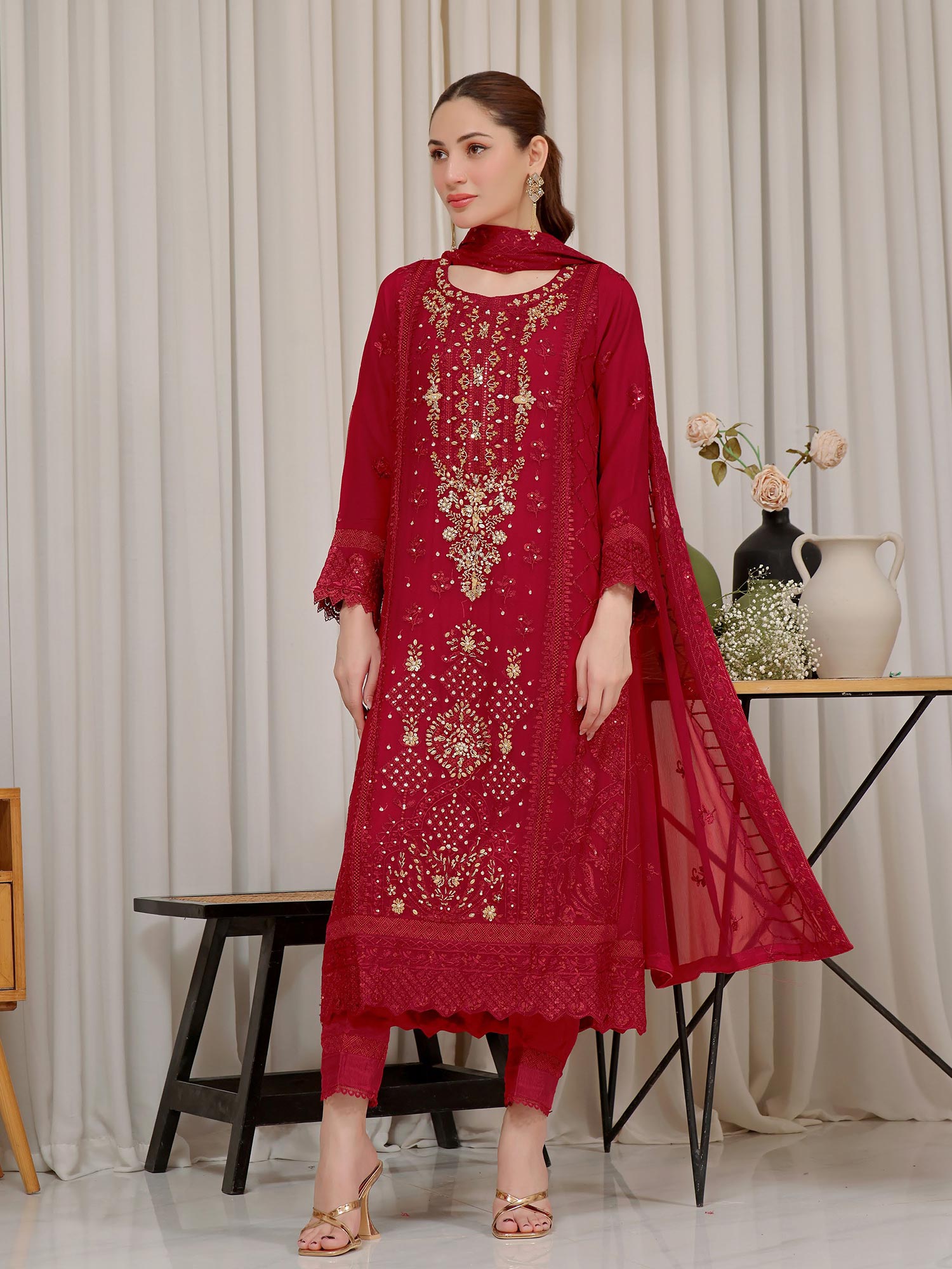 Wardah Uzair "Baag-e-Bahar" Luxury Embroidered Chiffon Suit - Baaran