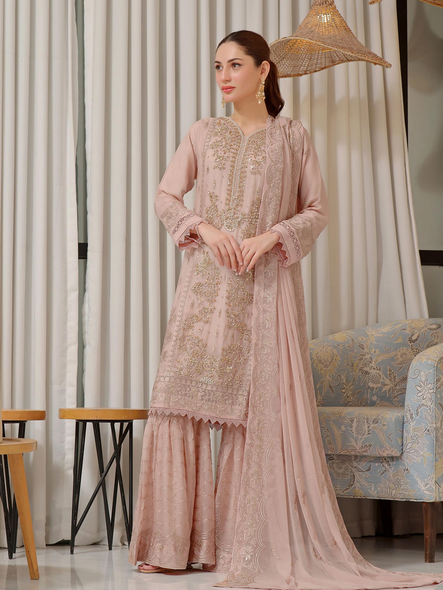 Wardah Uzair "Baag-e-Bahar" Luxury Embroidered Chiffon Suit - Bahar