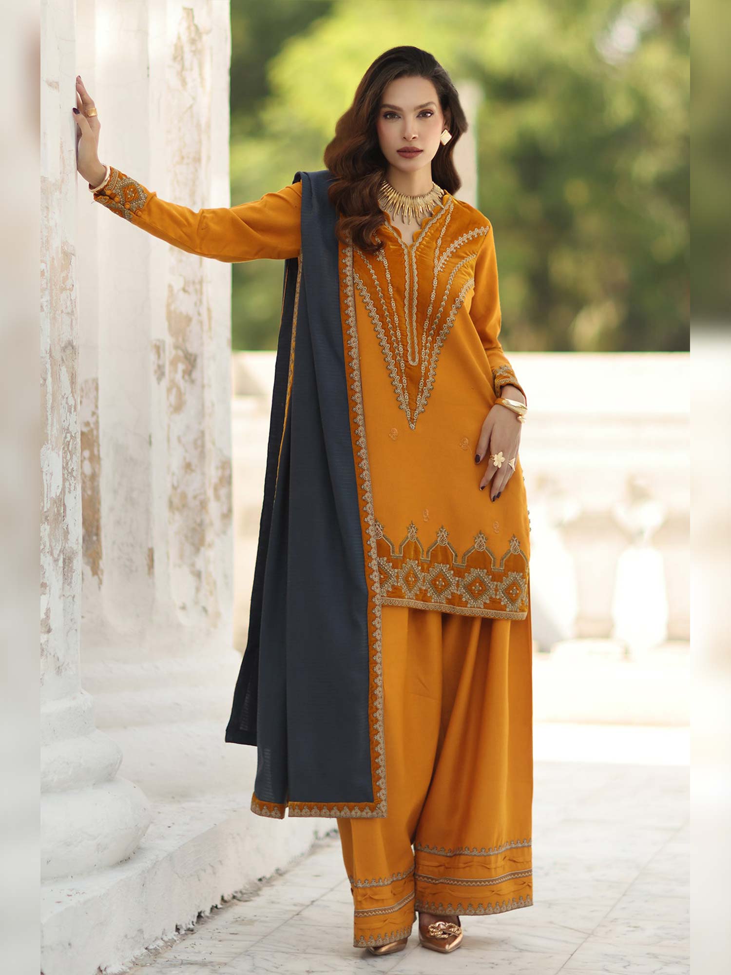 Charizma "Signature" Unstitched Leather-Peach Suit (CSW5-08)