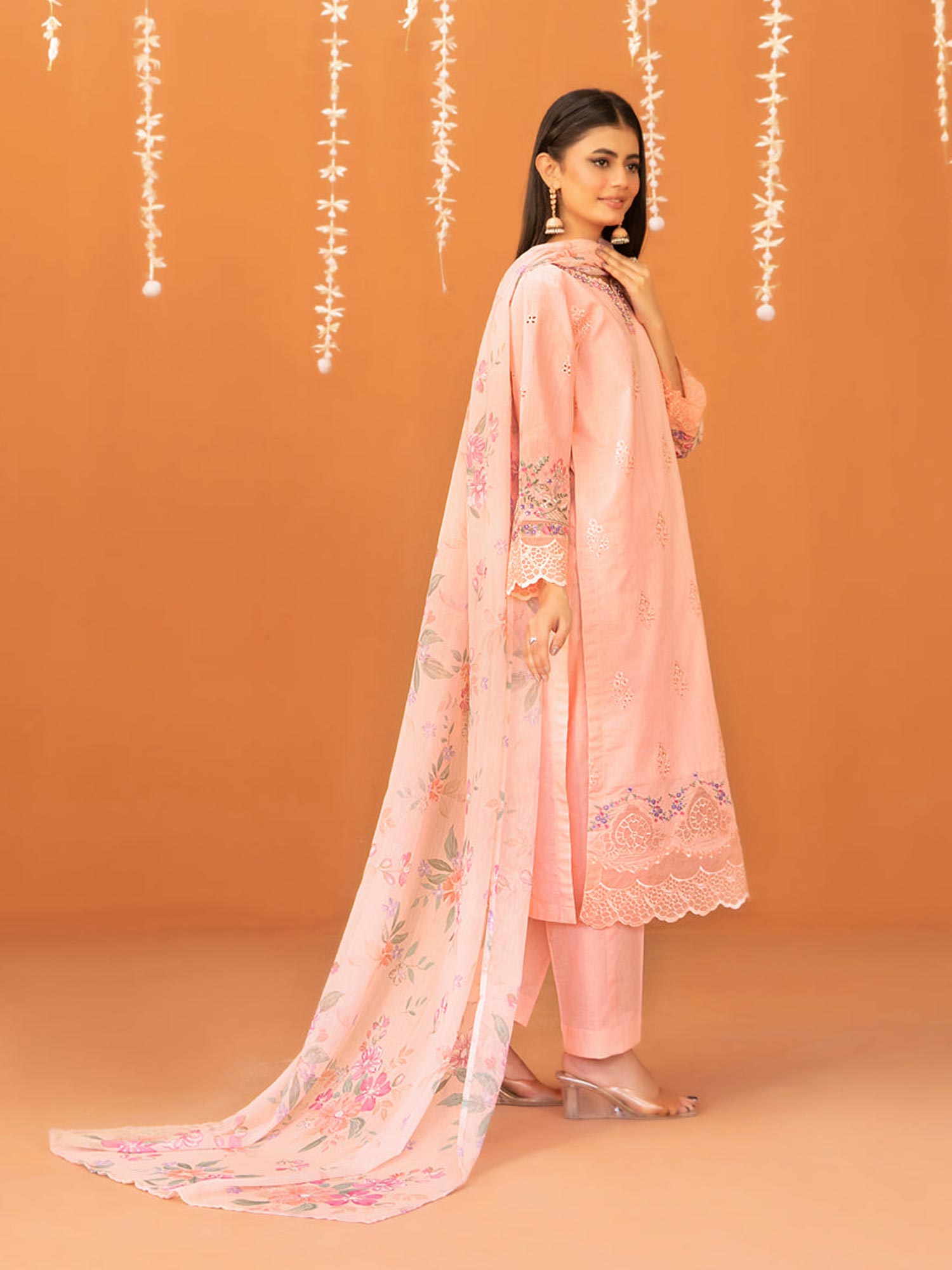 Tawakkal "Chaashni" Embroidered Lawn Suit (D3139) - Peach