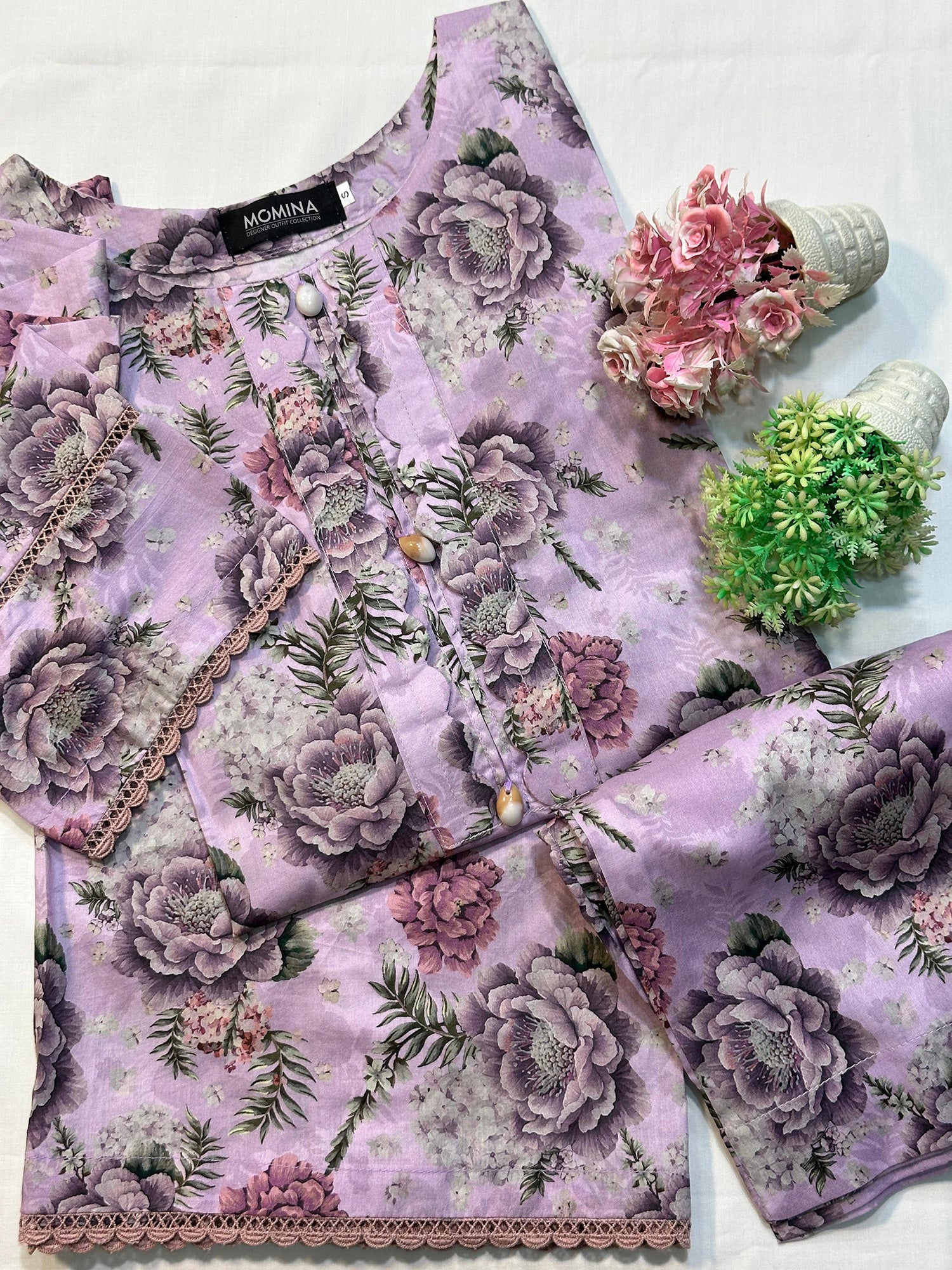 Lilac Floral Casual Printed Lawn 2-Piece Suit