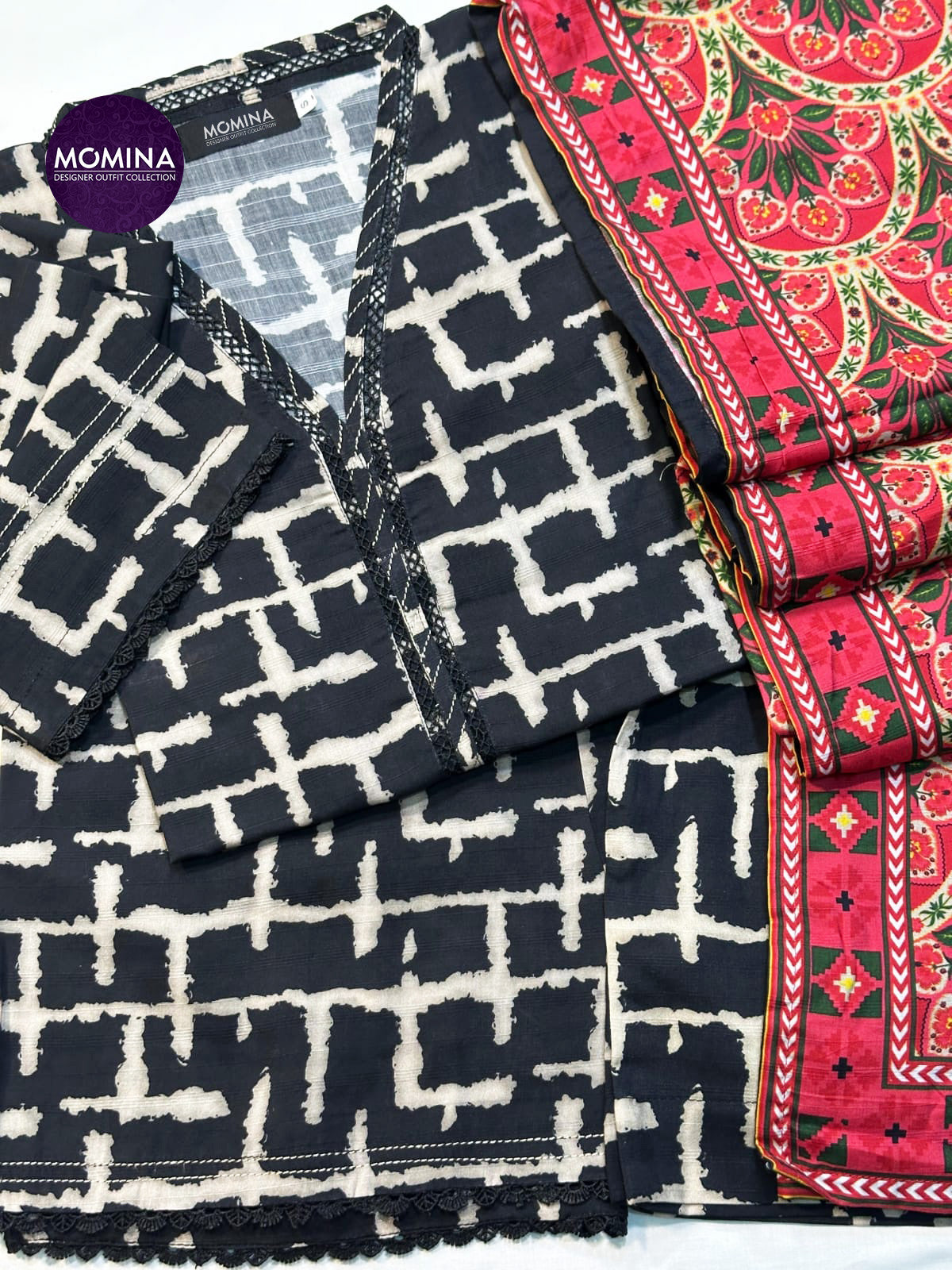 Black Maze Casual Winter Linen 3-Piece Suit