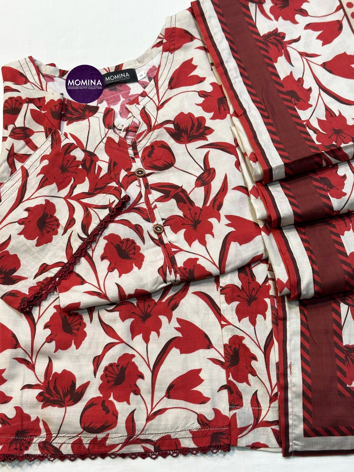 Dark Red Casual Winter Linen 3-Piece Suit