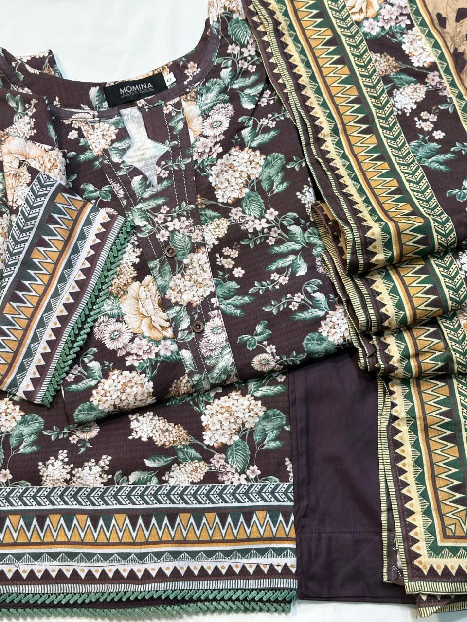 Dark Brown Winter Slub Linen Casual 3-Piece Suit