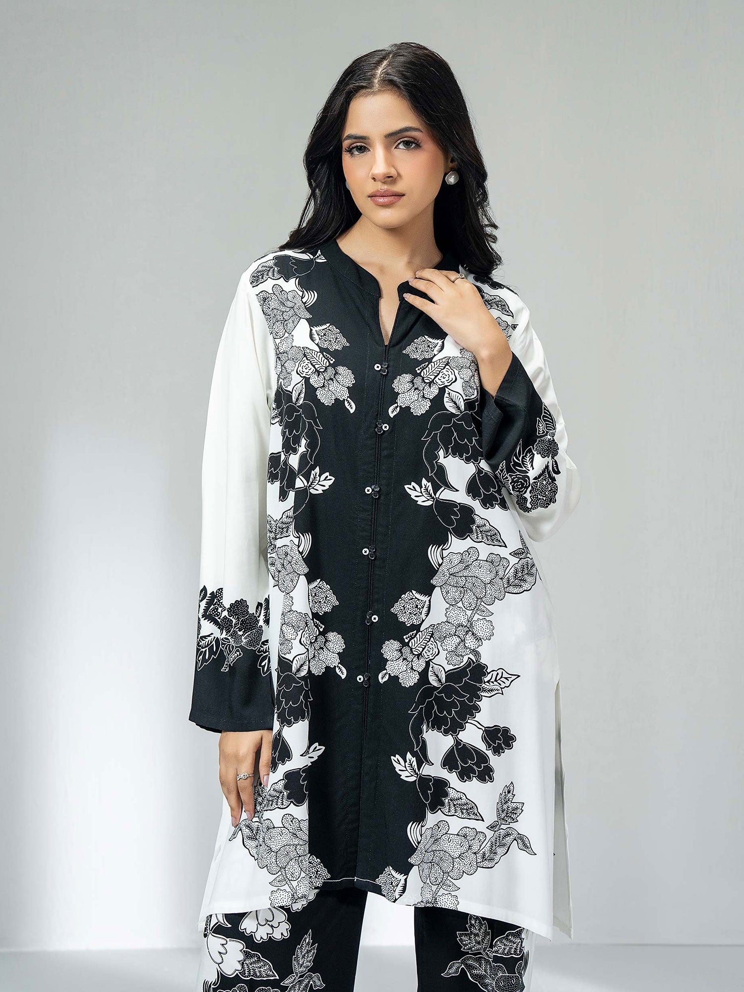 Limelight Black & White Linen Co-Ord 2-Piece Suit (K0072ST)