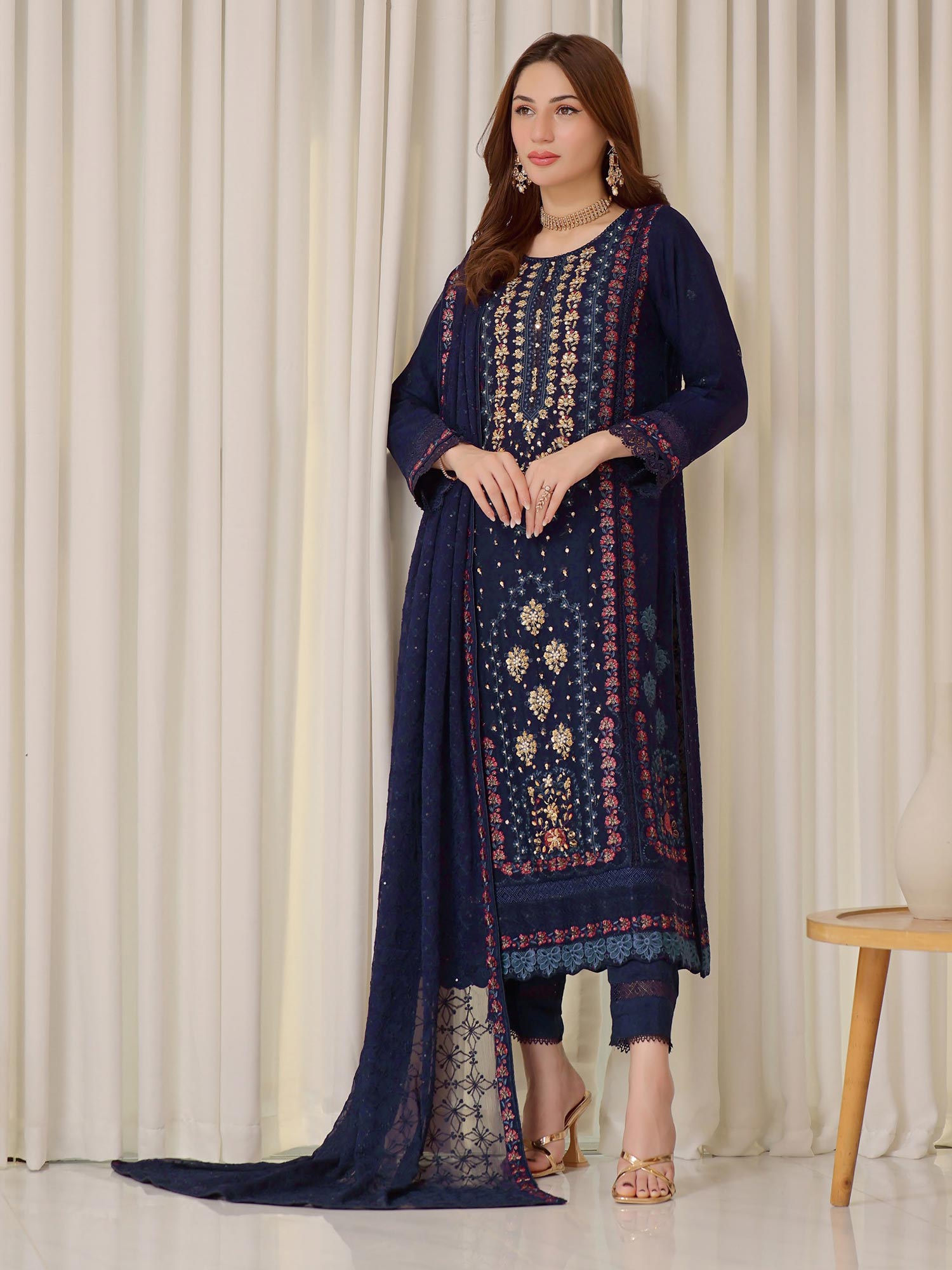 Wardah Uzair "Baag-e-Bahar" Luxury Embroidered Chiffon Suit - Kehkashan
