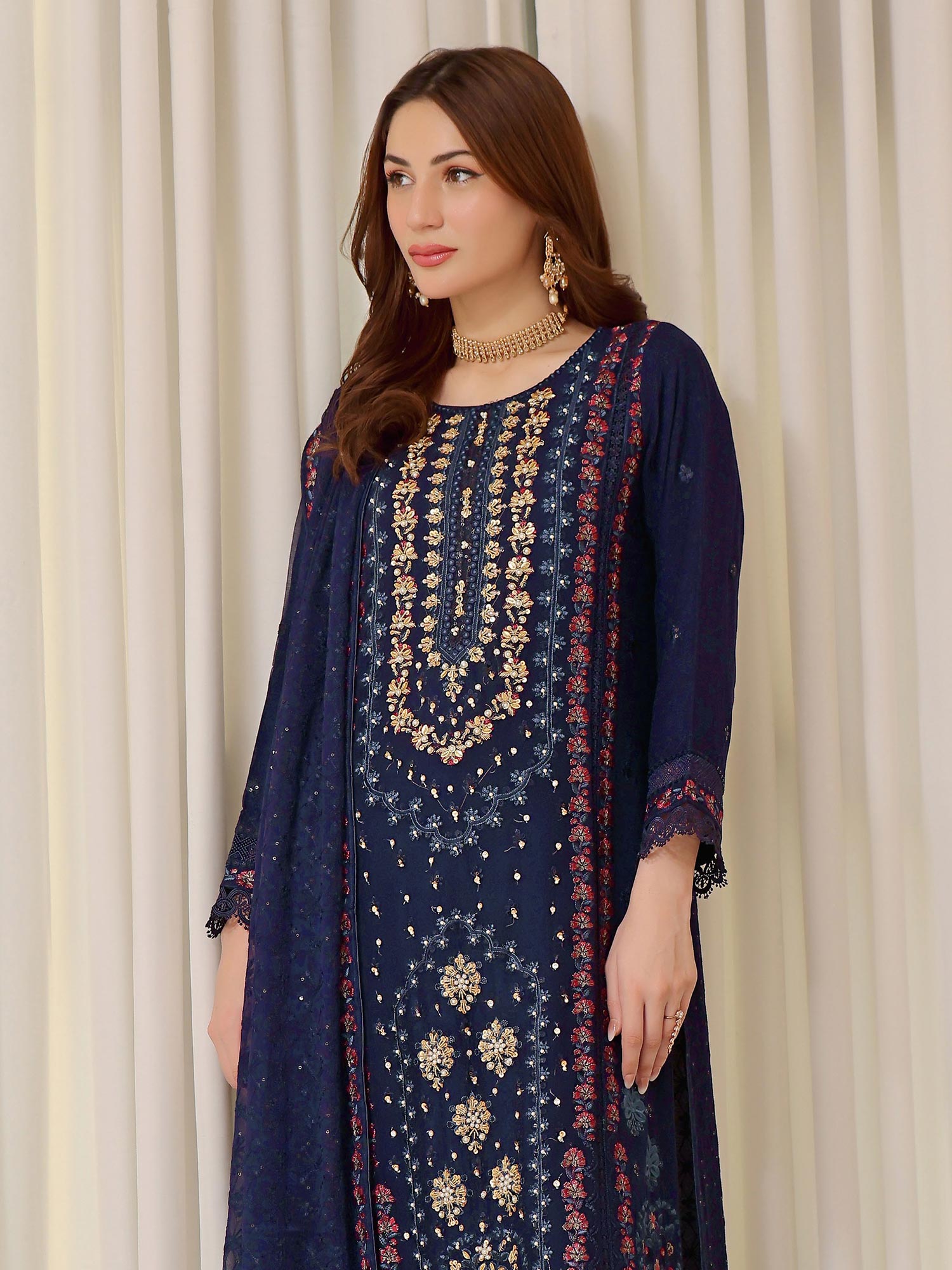 Wardah Uzair "Baag-e-Bahar" Luxury Embroidered Chiffon Suit - Kehkashan