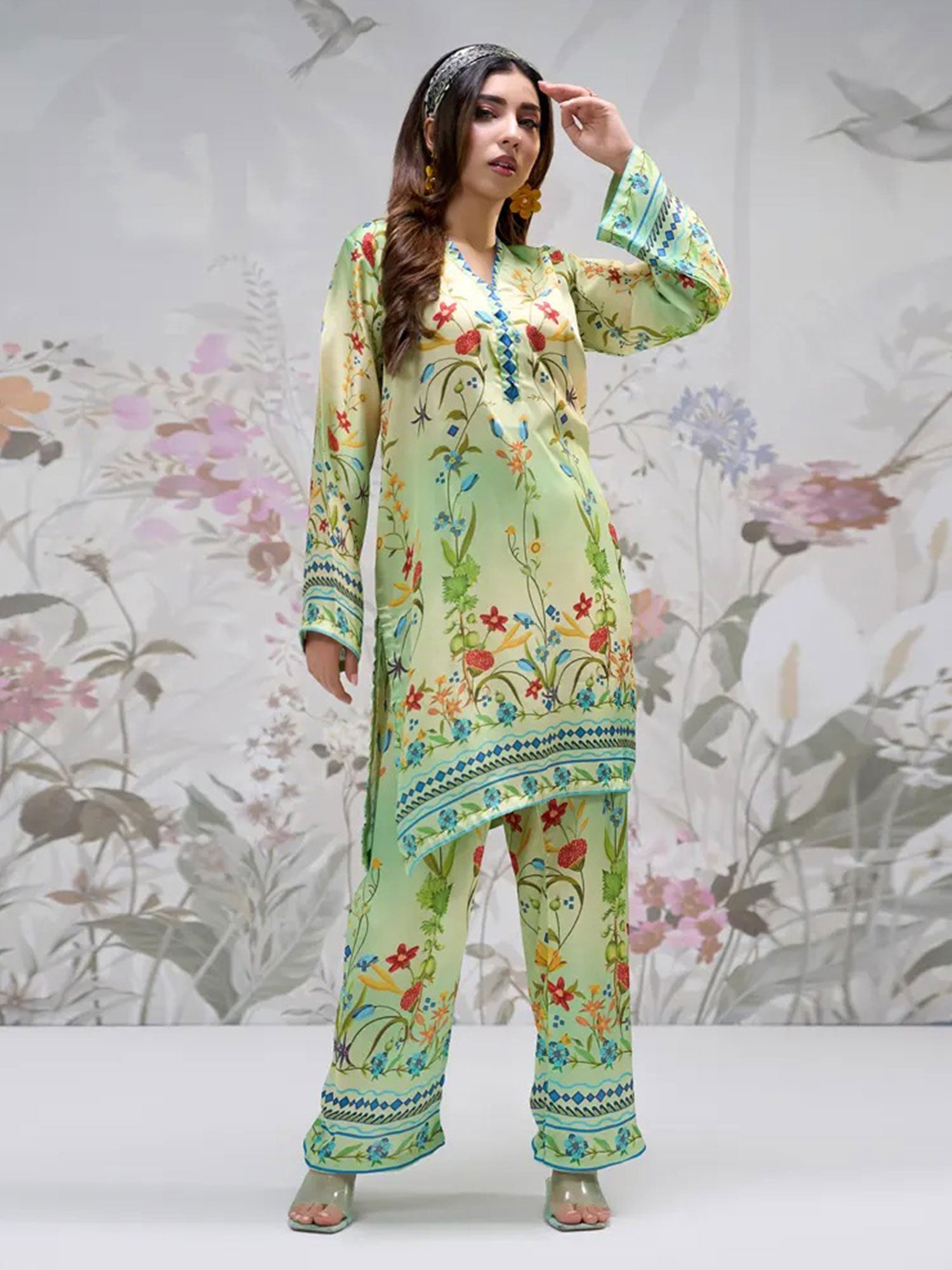 Regalia Luxe Silk 2-Piece Suit - Lime Green