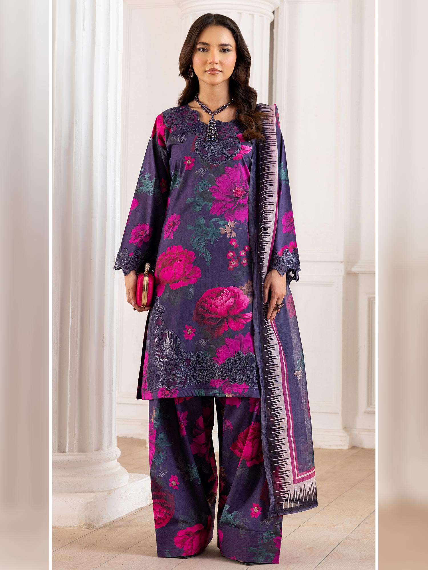 Raniya.H "Khushboo-e-Bahaar" Farshi Lawn Edit - Midnight Blossom