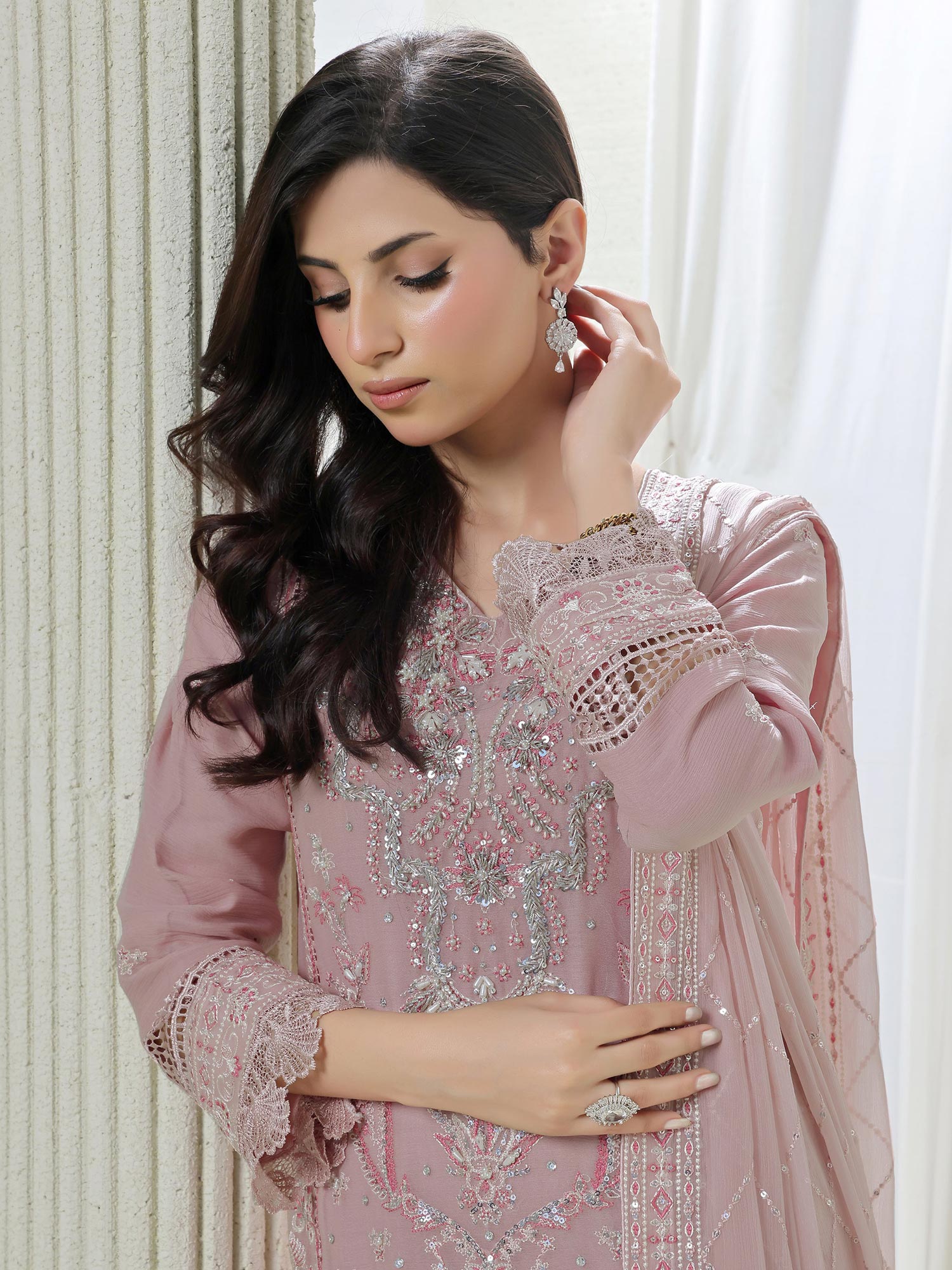 Wardah Uzair "Festive Soiree" Lux Embroidered Chiffon Suit - Lustre