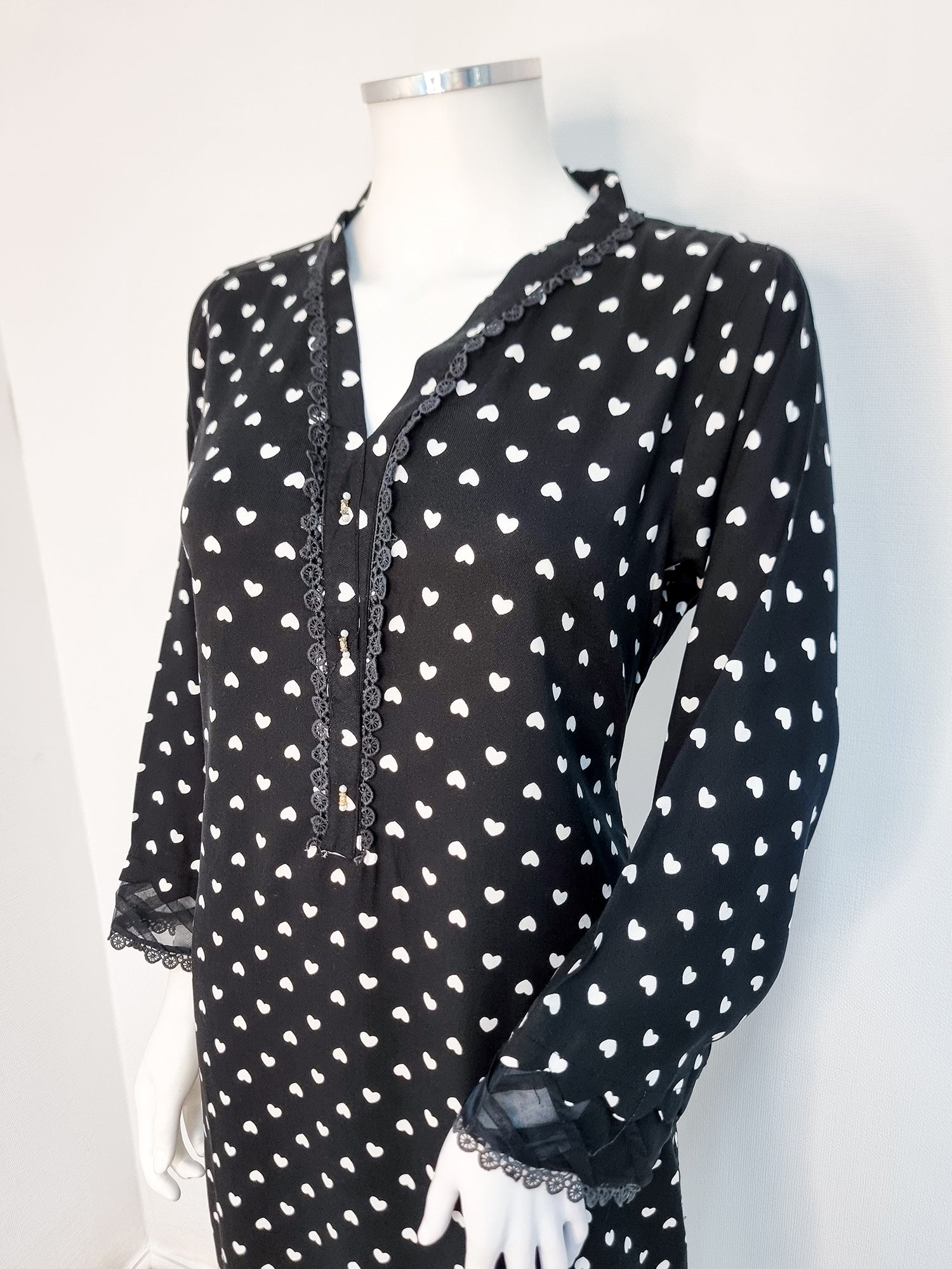 Black Marina Printed Casual 2-Piece Suit