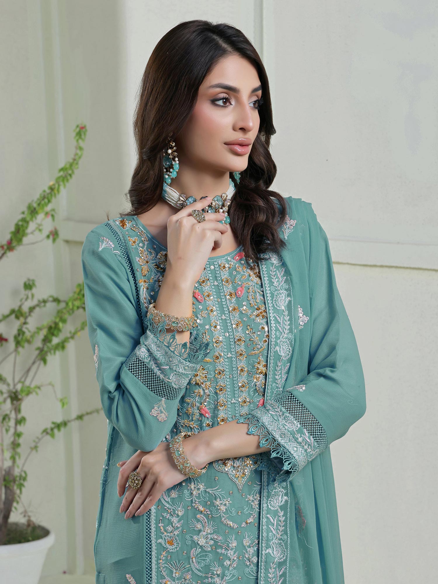 Wardah Uzair "Festive Soiree" Lux Embroidered Chiffon Suit - Opulence