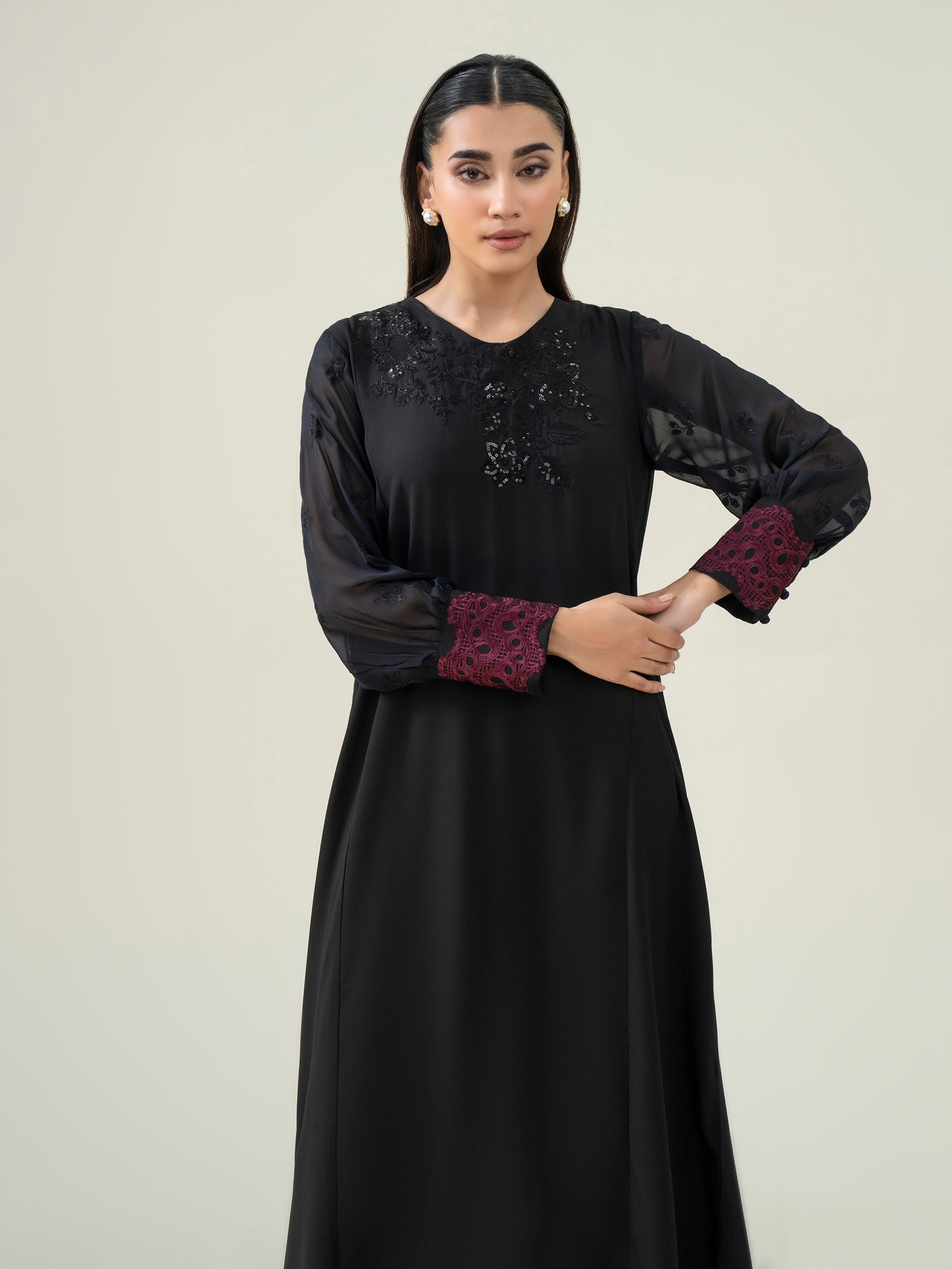 Limelight Black Grip Embroidered Shirt (P8658SH)
