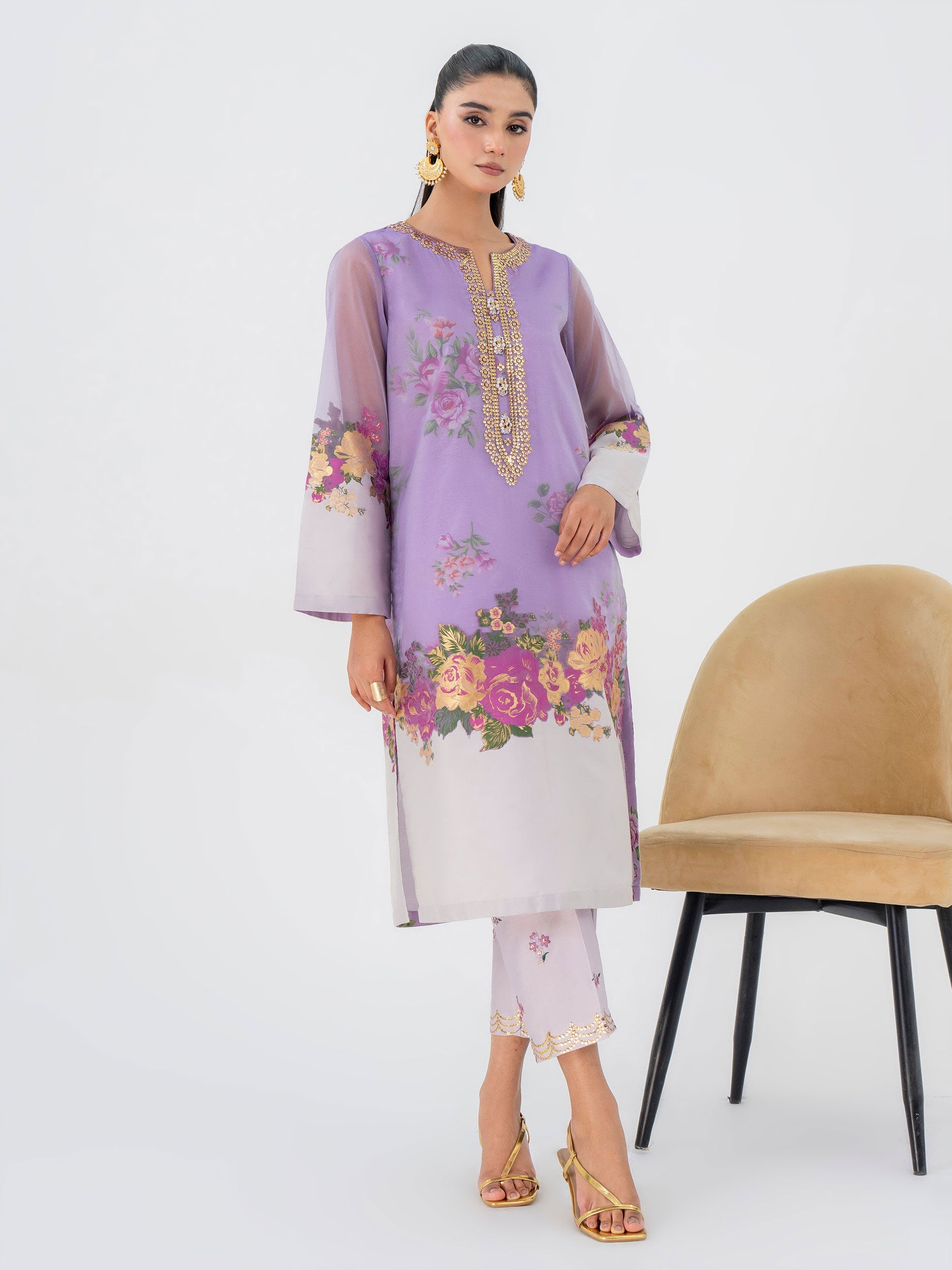 Limelight Lilac Organza Jacquard Embroidered 2-Piece Suit (P8998ST)