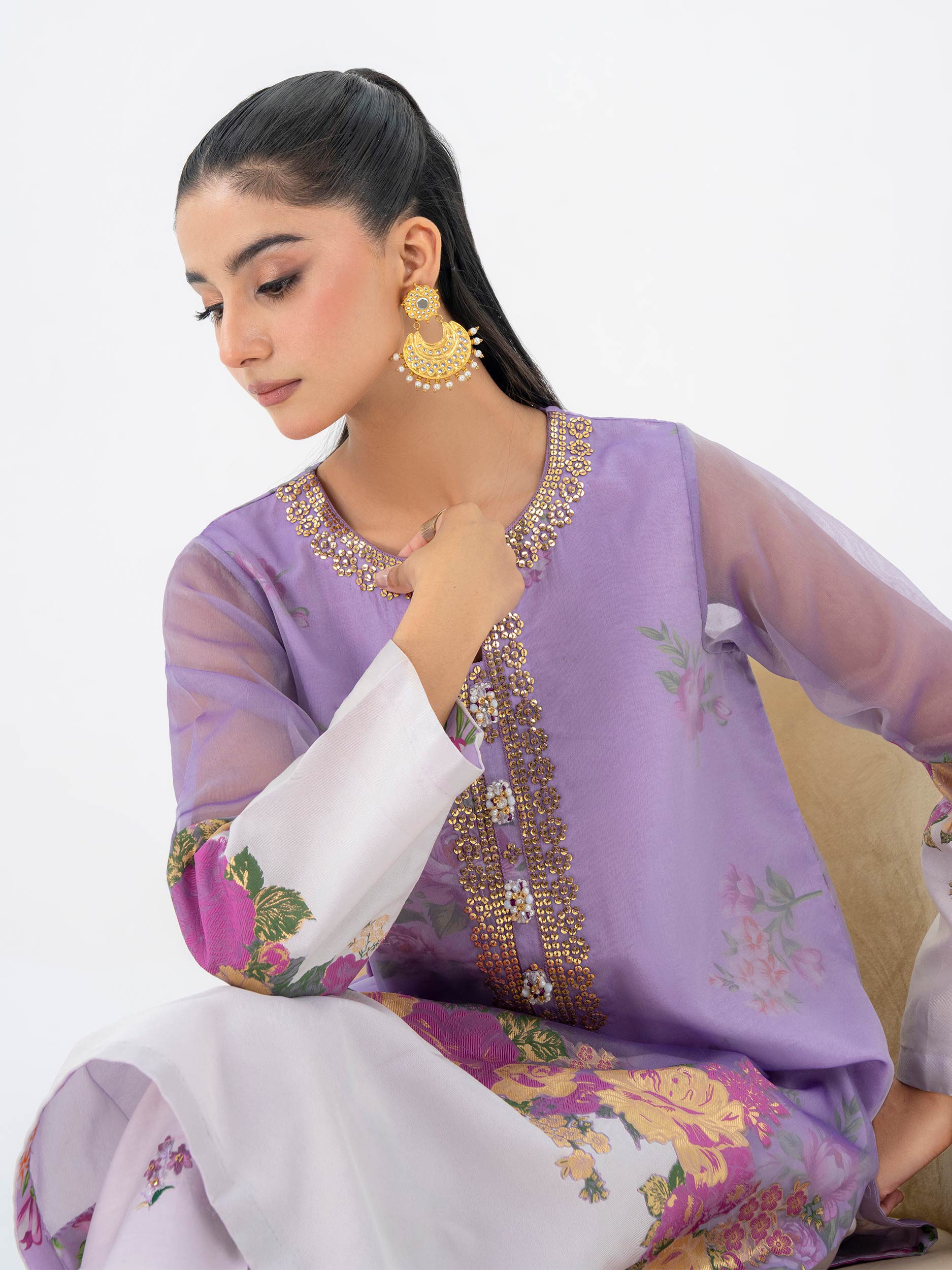 Limelight Lilac Organza Jacquard Embroidered 2-Piece Suit (P8998ST)