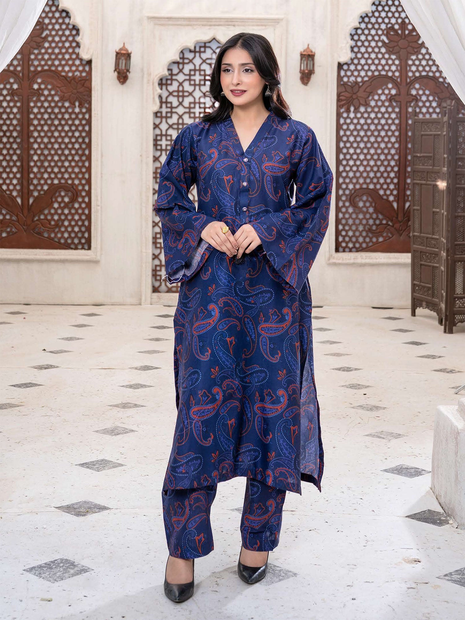 Rangz Summer Basics Lawn 2-Piece Co-Ords - Blue