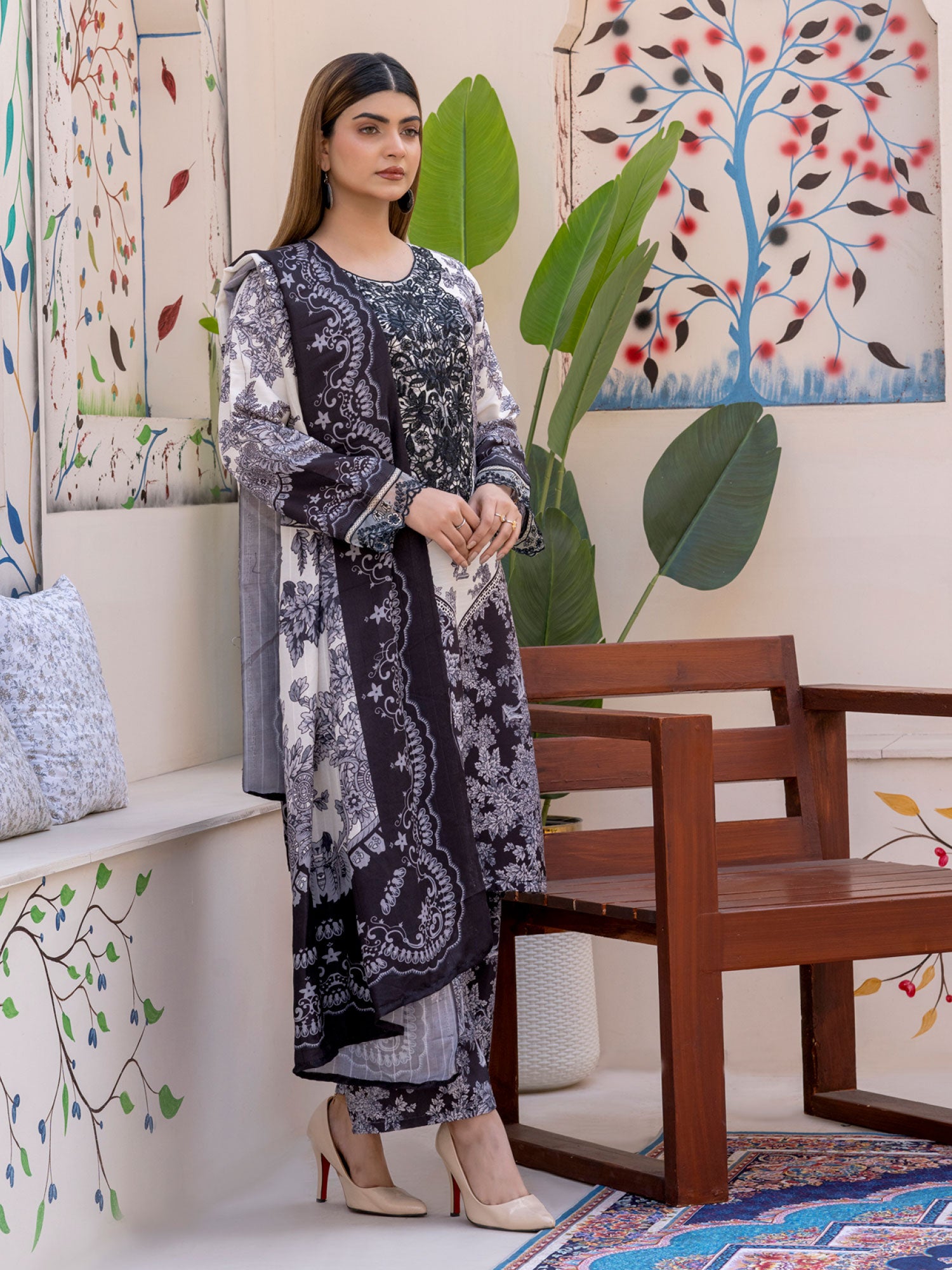 Rangz Raw Silk 3-Piece Suit - Black