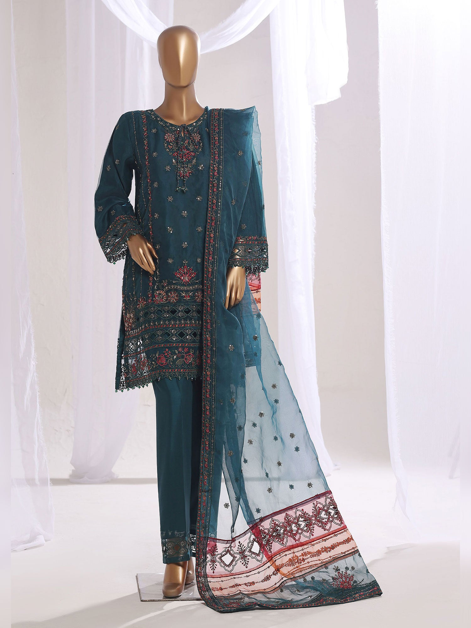 Sadabahar "Mahpara Vol.16" Festive Embroidered Chiffon Suit - Green
