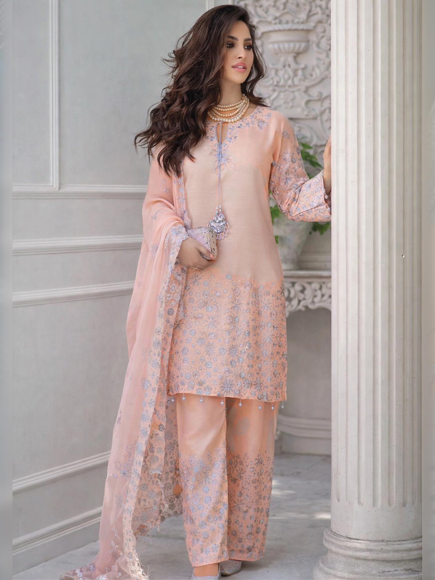 Raniya.H "Eid Edit '26" Premium Viscose Suit - Blush Elegance