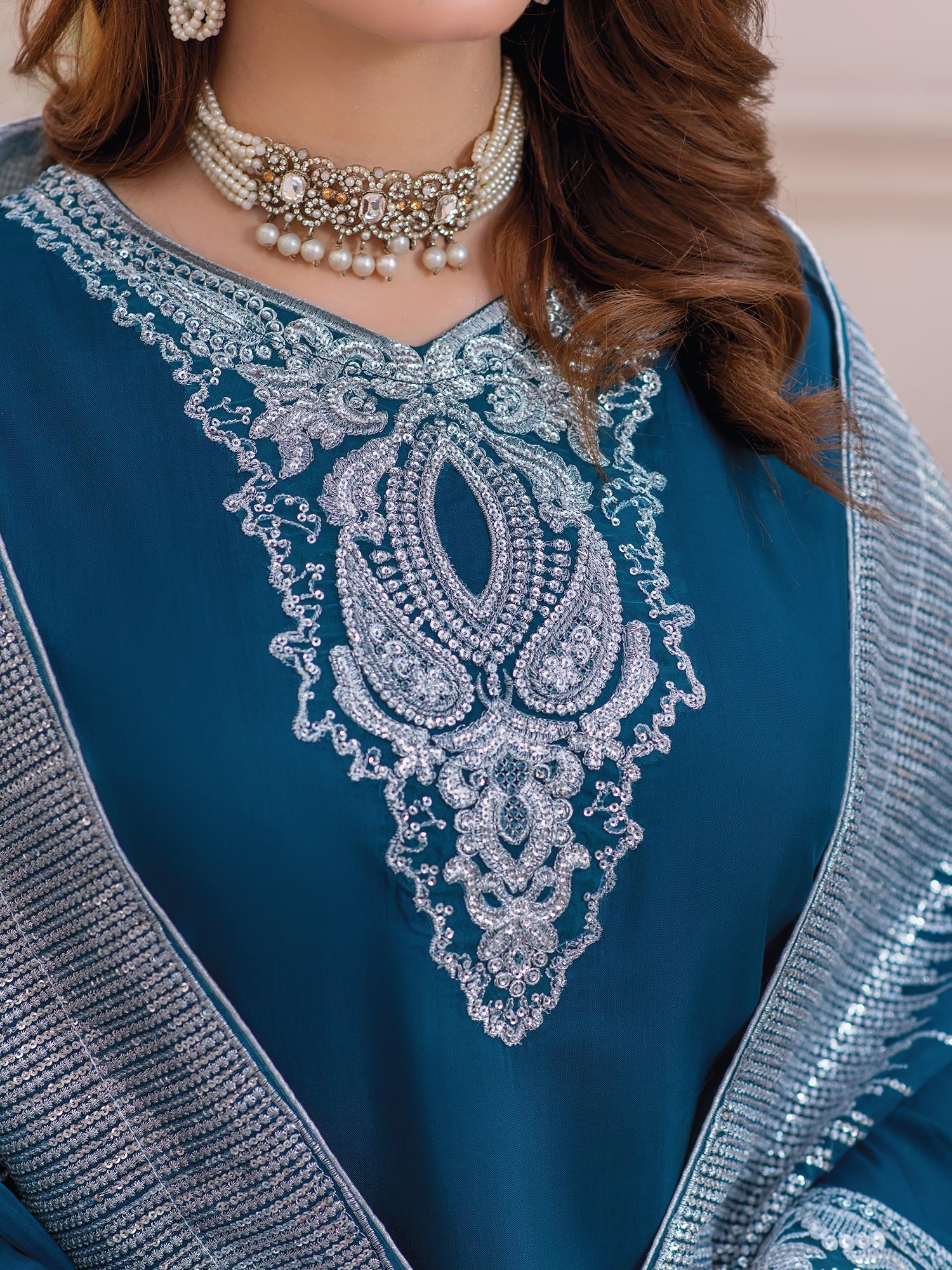 Raniya.H "Eid Edit '26" Premium Viscose Suit - Teal Serenity