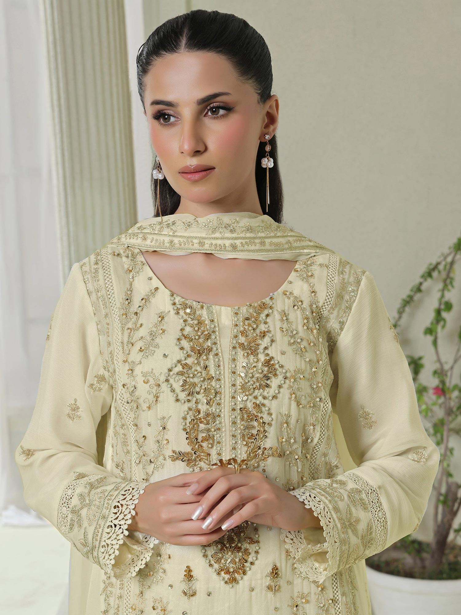 Wardah Uzair "Festive Soiree" Lux Embroidered Chiffon Suit - Serenade