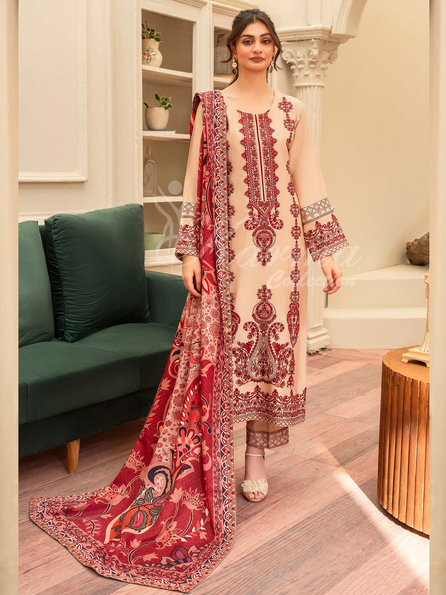Karma Collection "Aangan" Winter Embroidered Suit (KC1400)