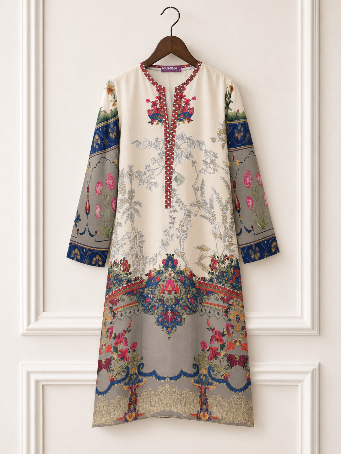 Printed Silk Kurta Shirt - Multi