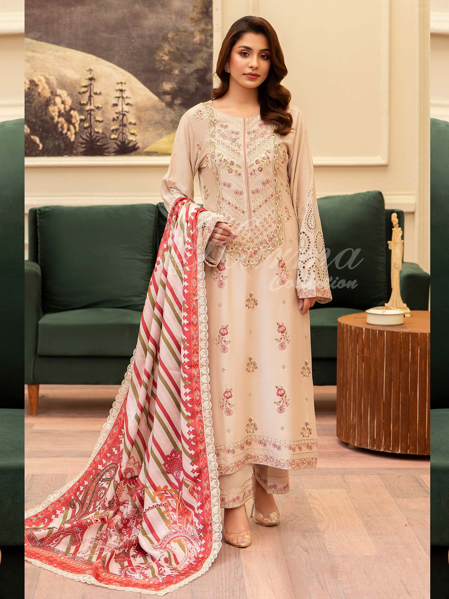 Karma Collection "Aangan" Winter Embroidered Suit (KC1403)