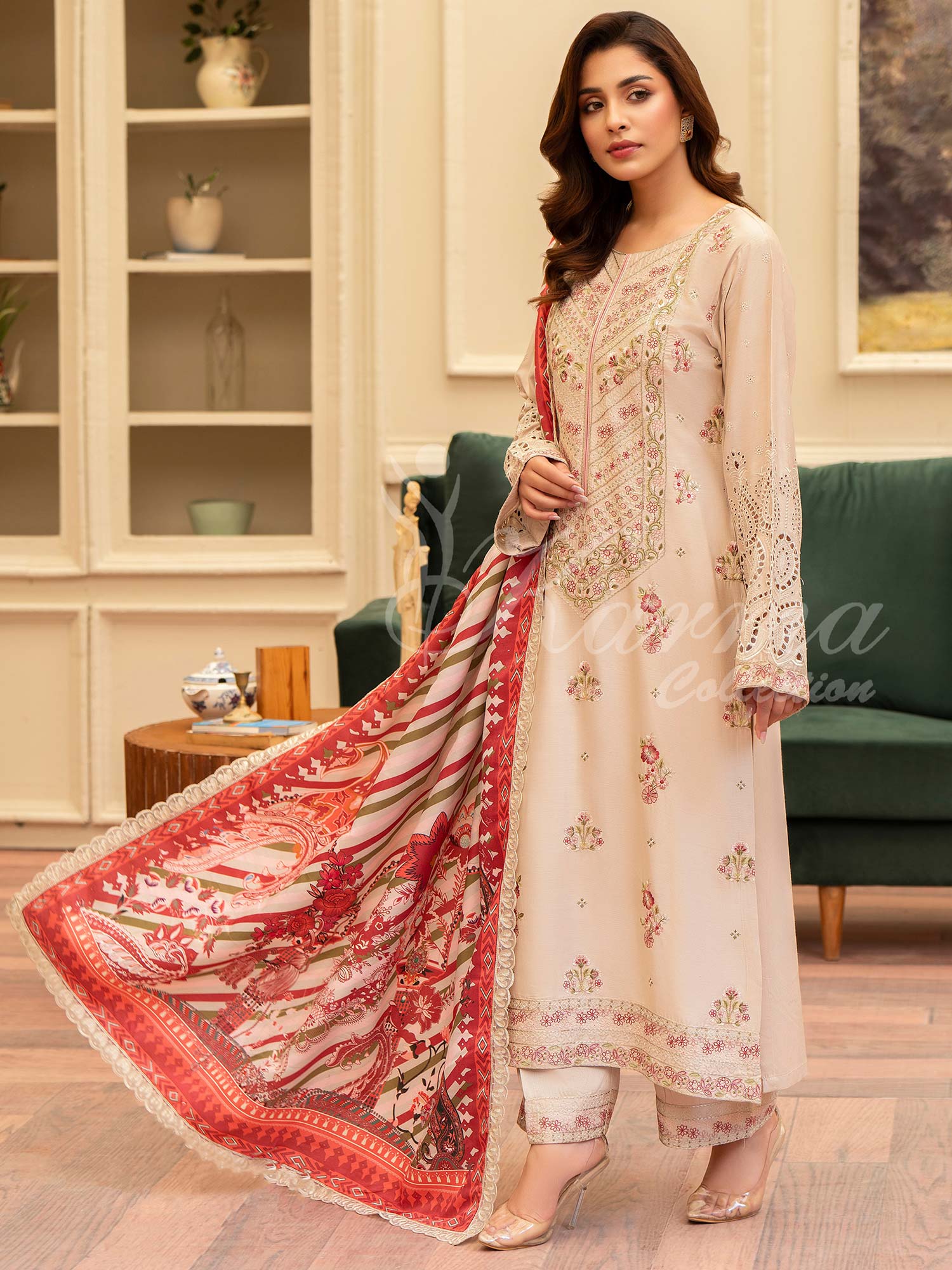 Karma Collection "Aangan" Winter Embroidered Suit (KC1403)