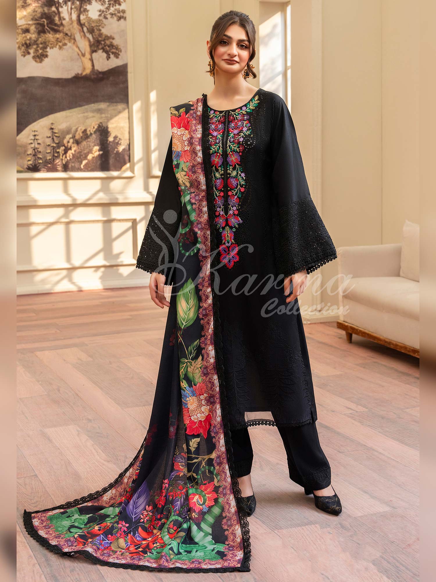 Karma Collection "Aangan" Winter Embroidered Suit (KC1397)