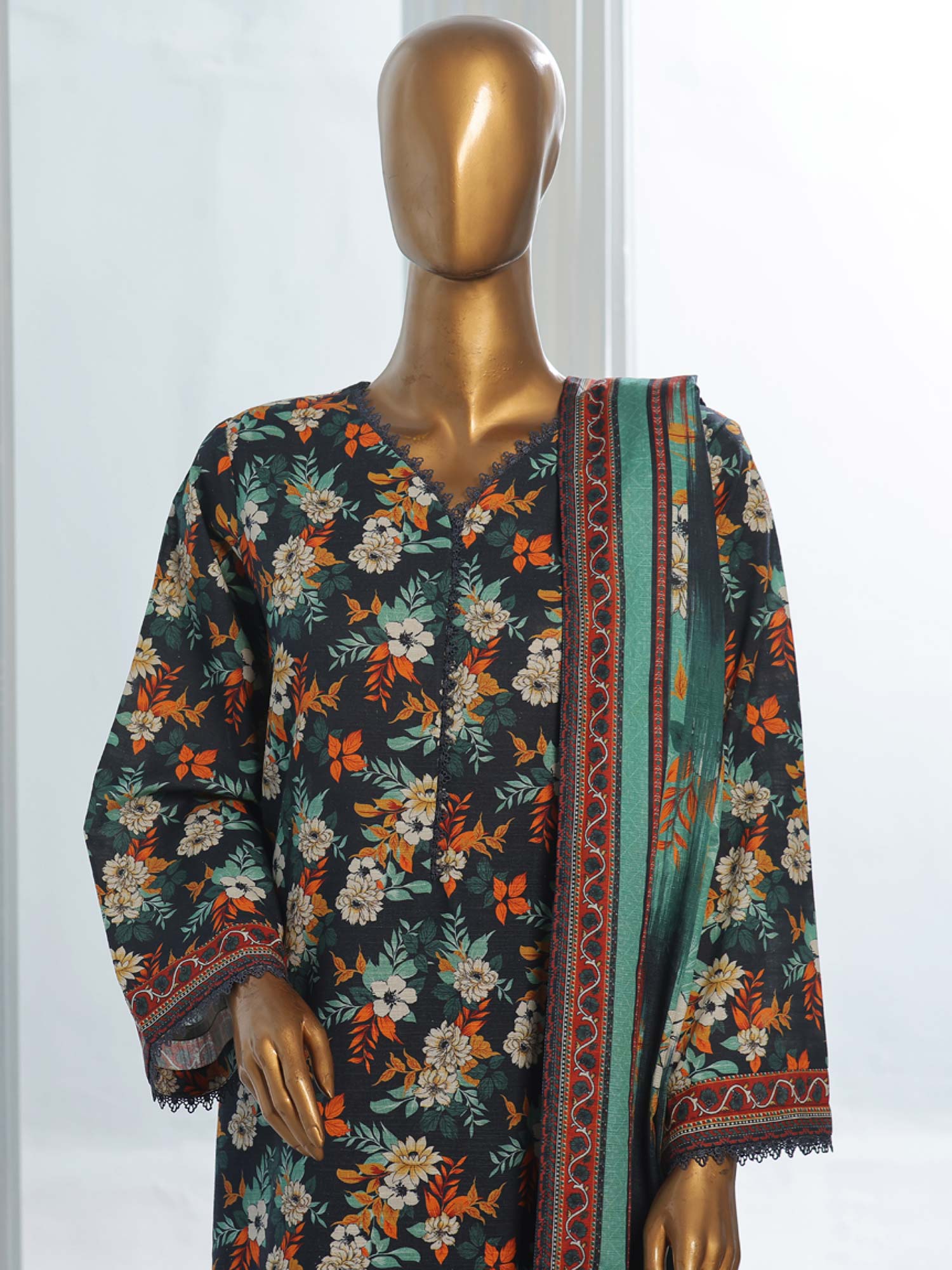 Bin Saeed Winter Khaddar 3-Piece Suit - Teal