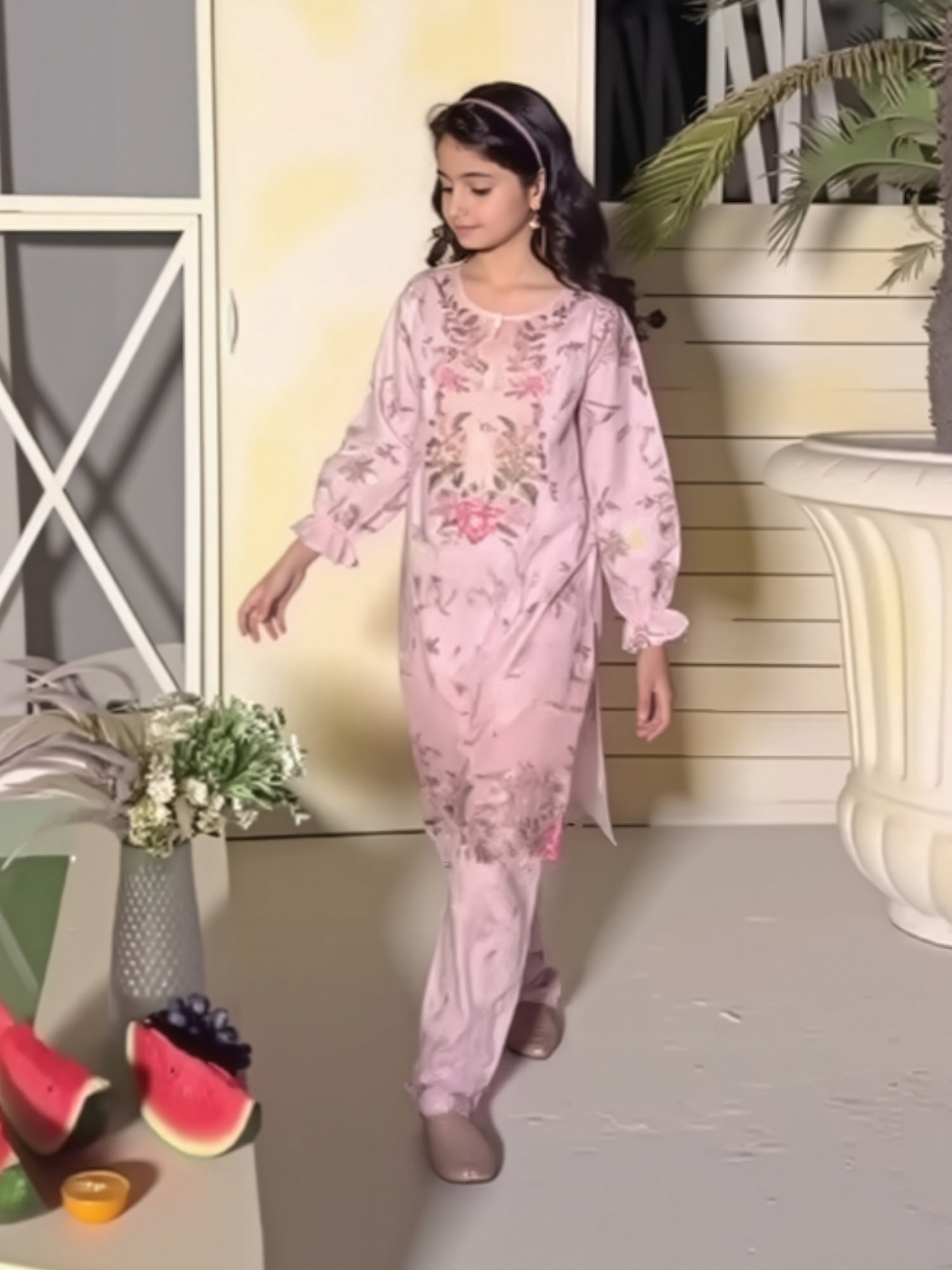 Kids Semi-Formal Lawn 2-Piece Suit - Light Pink